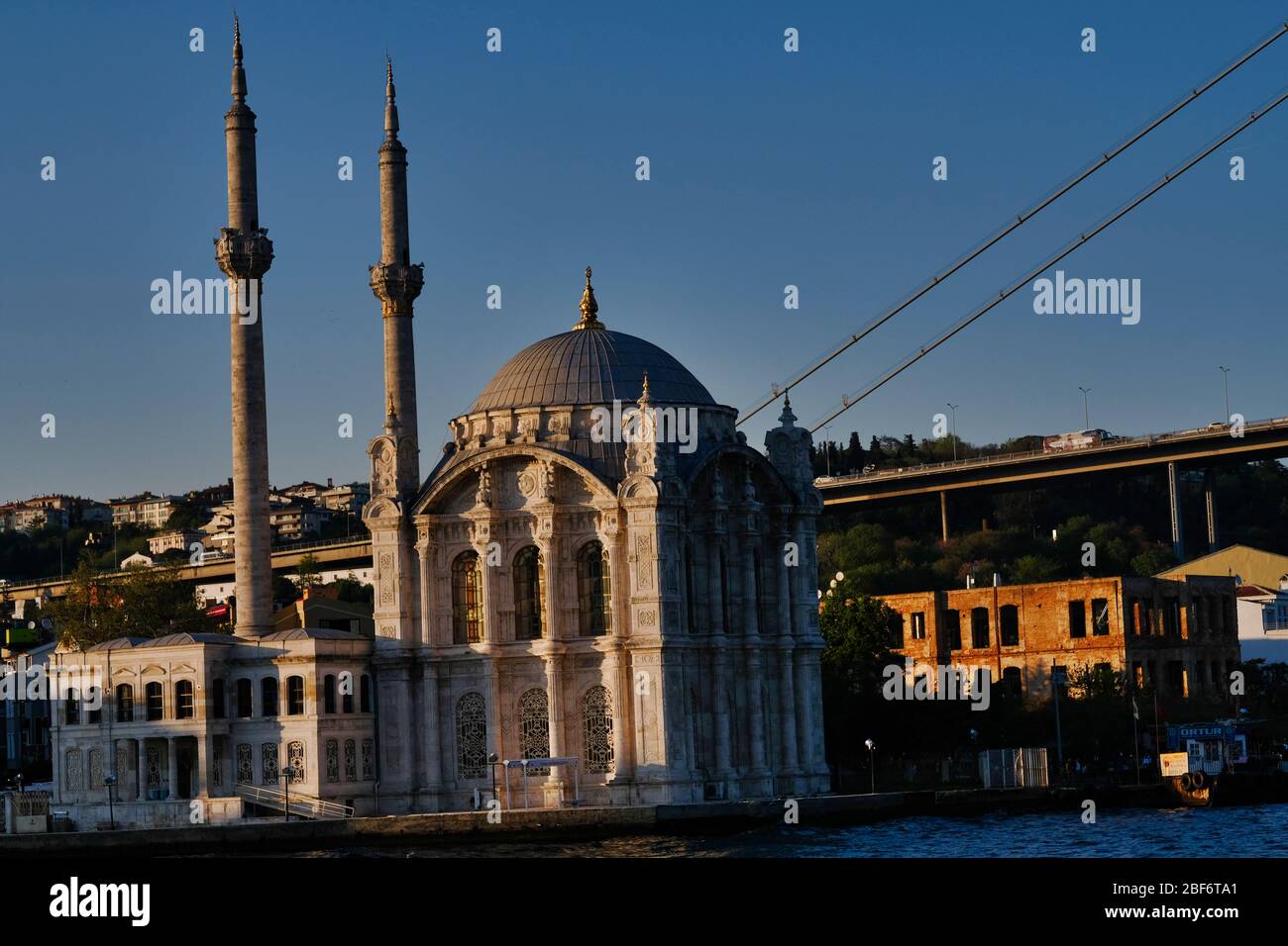 Ortakoy Mosque and Bosphorus Bridge Stock Photo