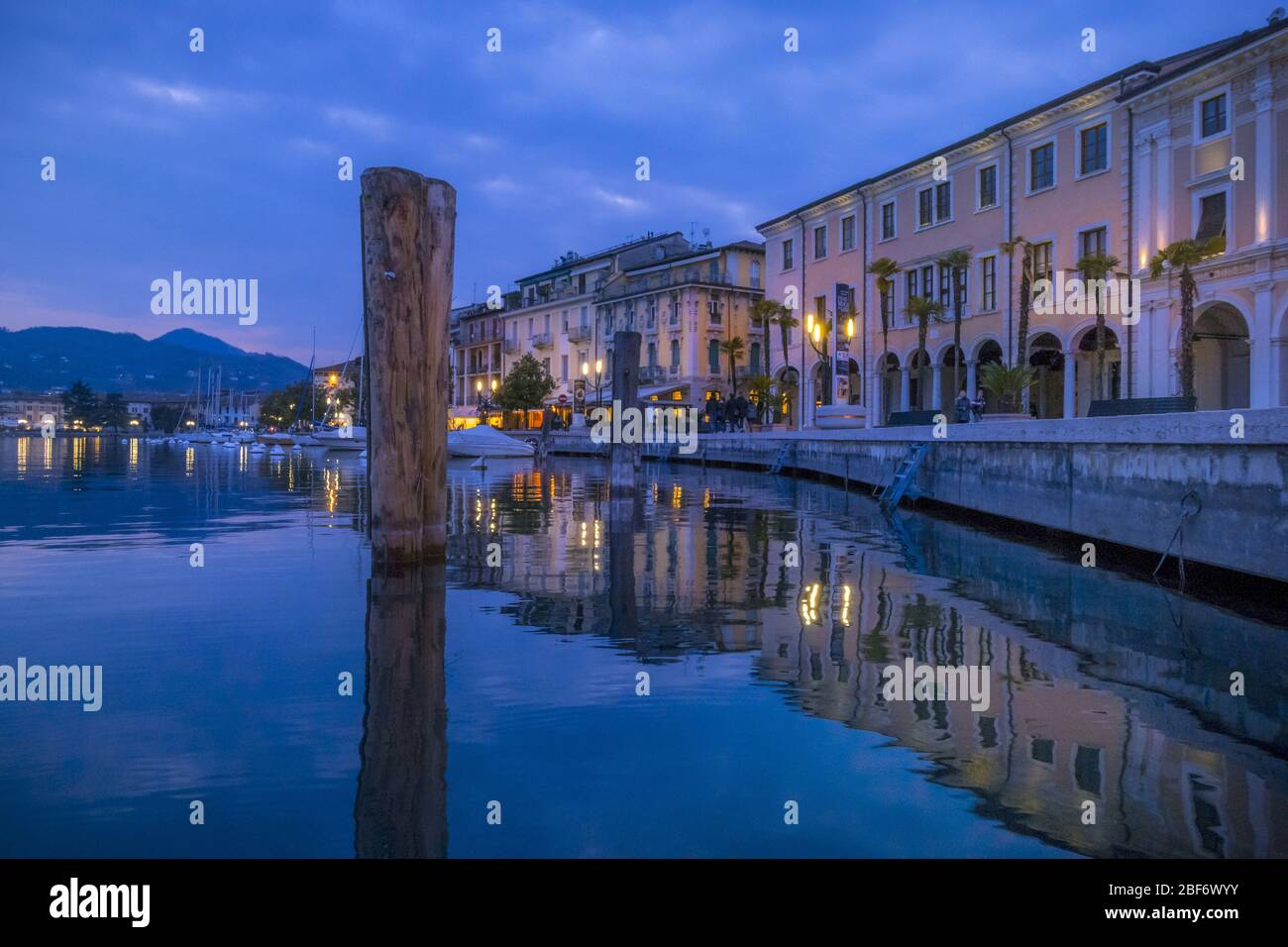 Promenade Lungolago in Salo on Lake Garda, Italy, Lombardy Stock Photo