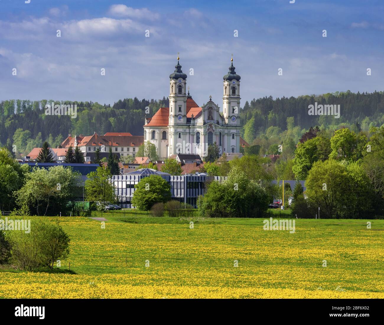 Benedictine abbey in Ottobeuren, Germany, Bavaria, Swabia, Allgaeu Stock Photo