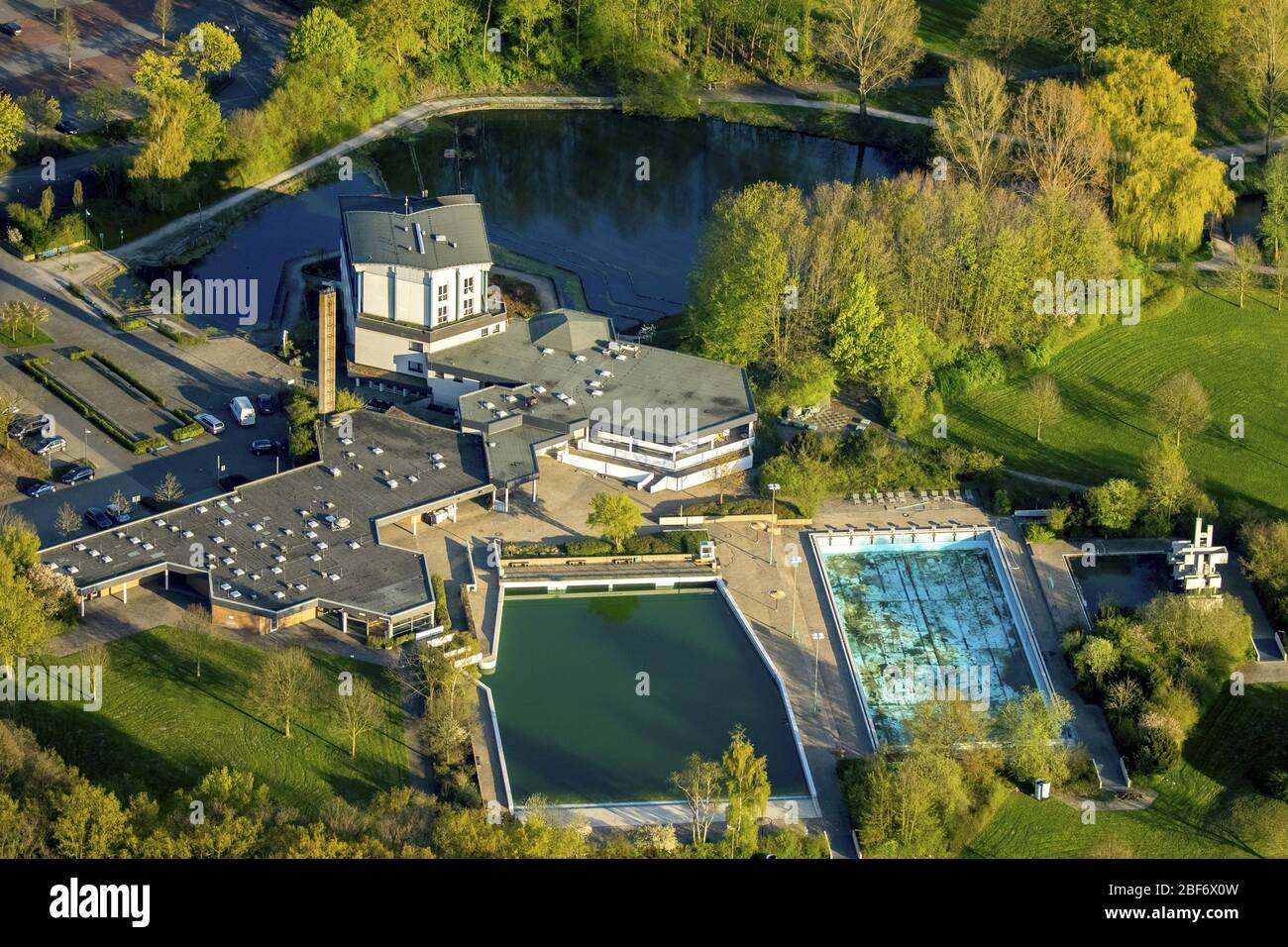 Aerial photo hotel selbachpark with open air bath selbachpark hi res
