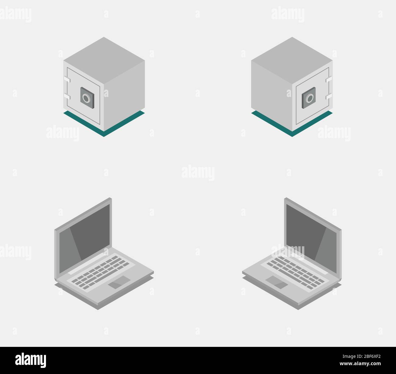business objects set icon illustrated in vector on white background Stock Vector