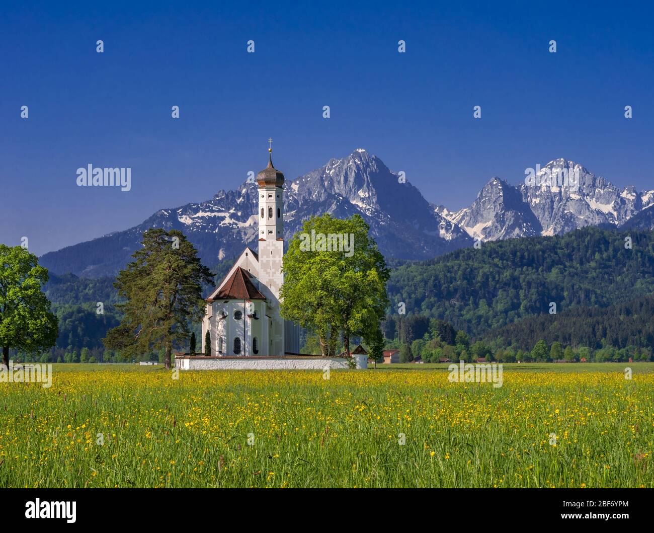 St Coloman pilgrimage church near Schwangau, Germany, Bavaria, Allgaeu Stock Photo