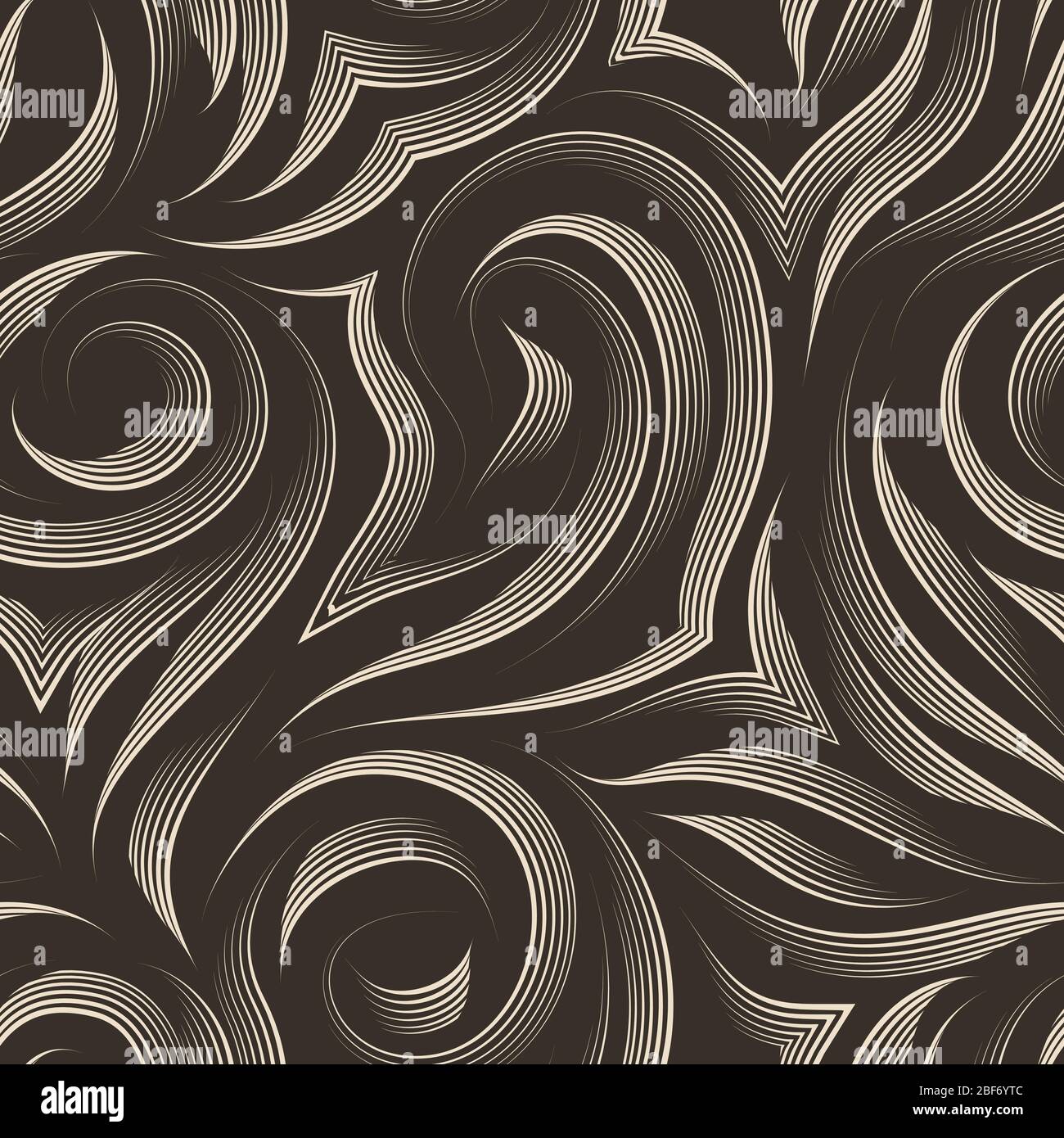 Vector seamless texture on a brown background with beige lines of the ...