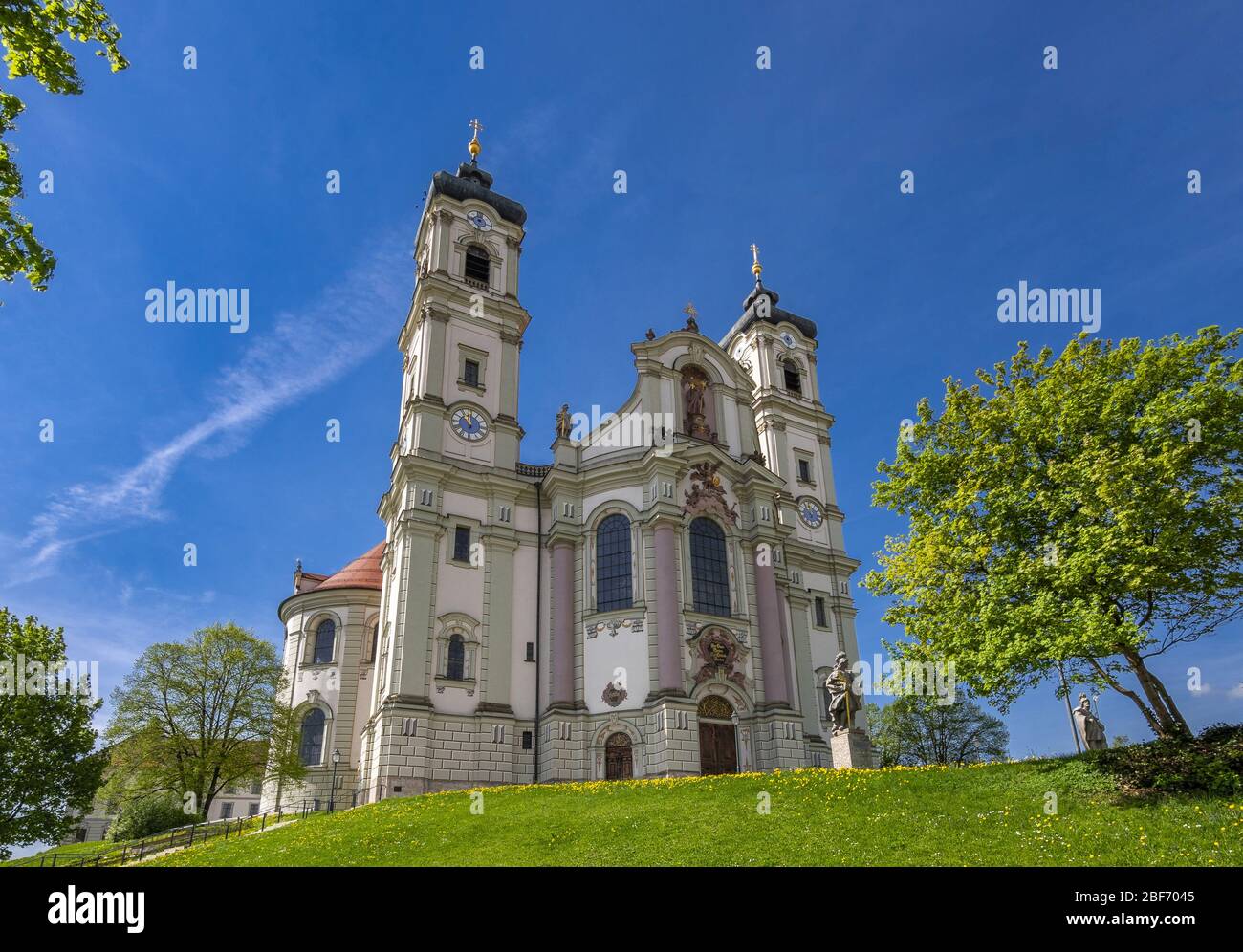 Basilica of the Benedictine Abbey in Ottobeuren, Germany, Bavaria, Swabia, Allgaeu Stock Photo