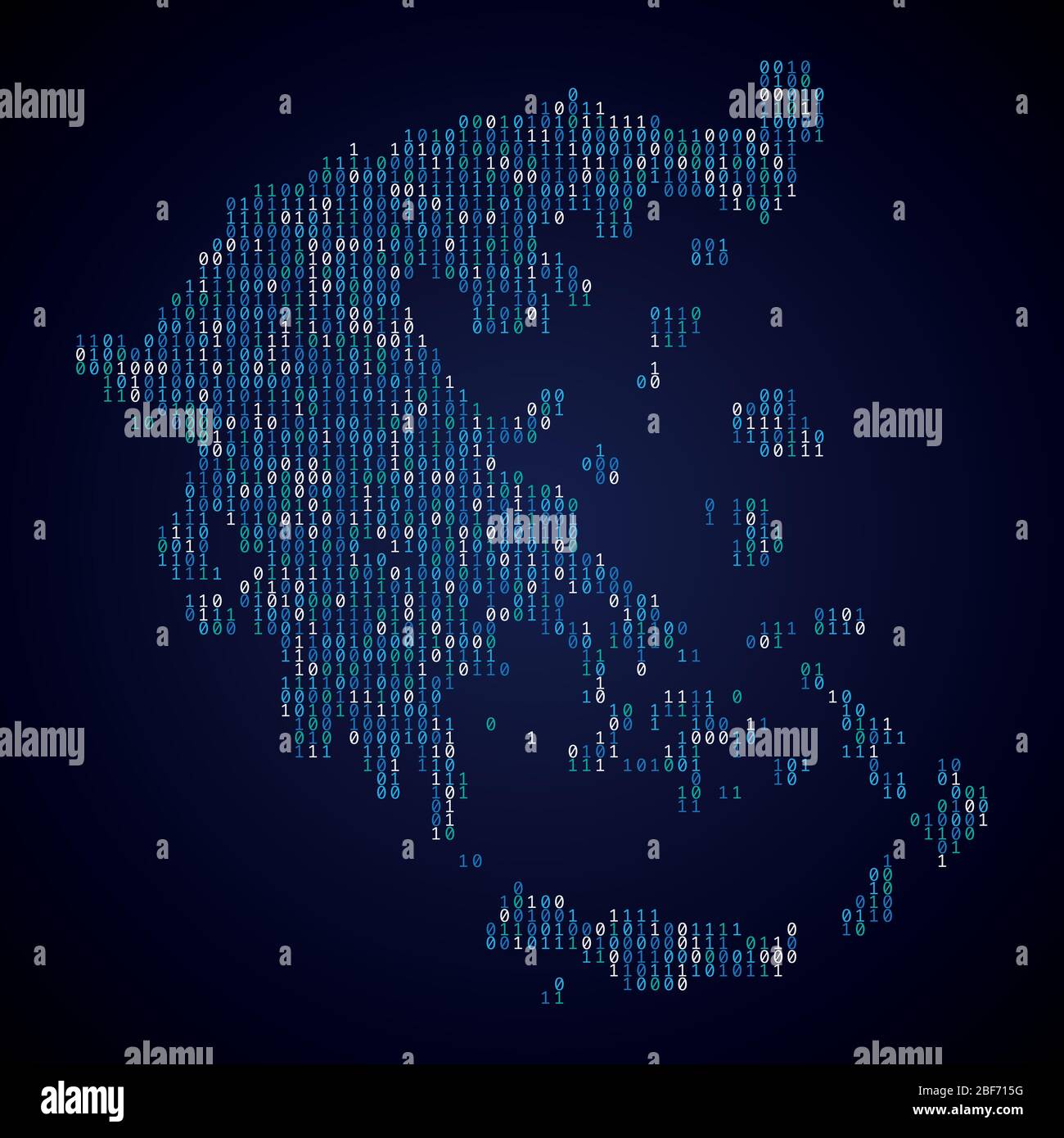 Greece country map made from digital binary code Stock Vector Image