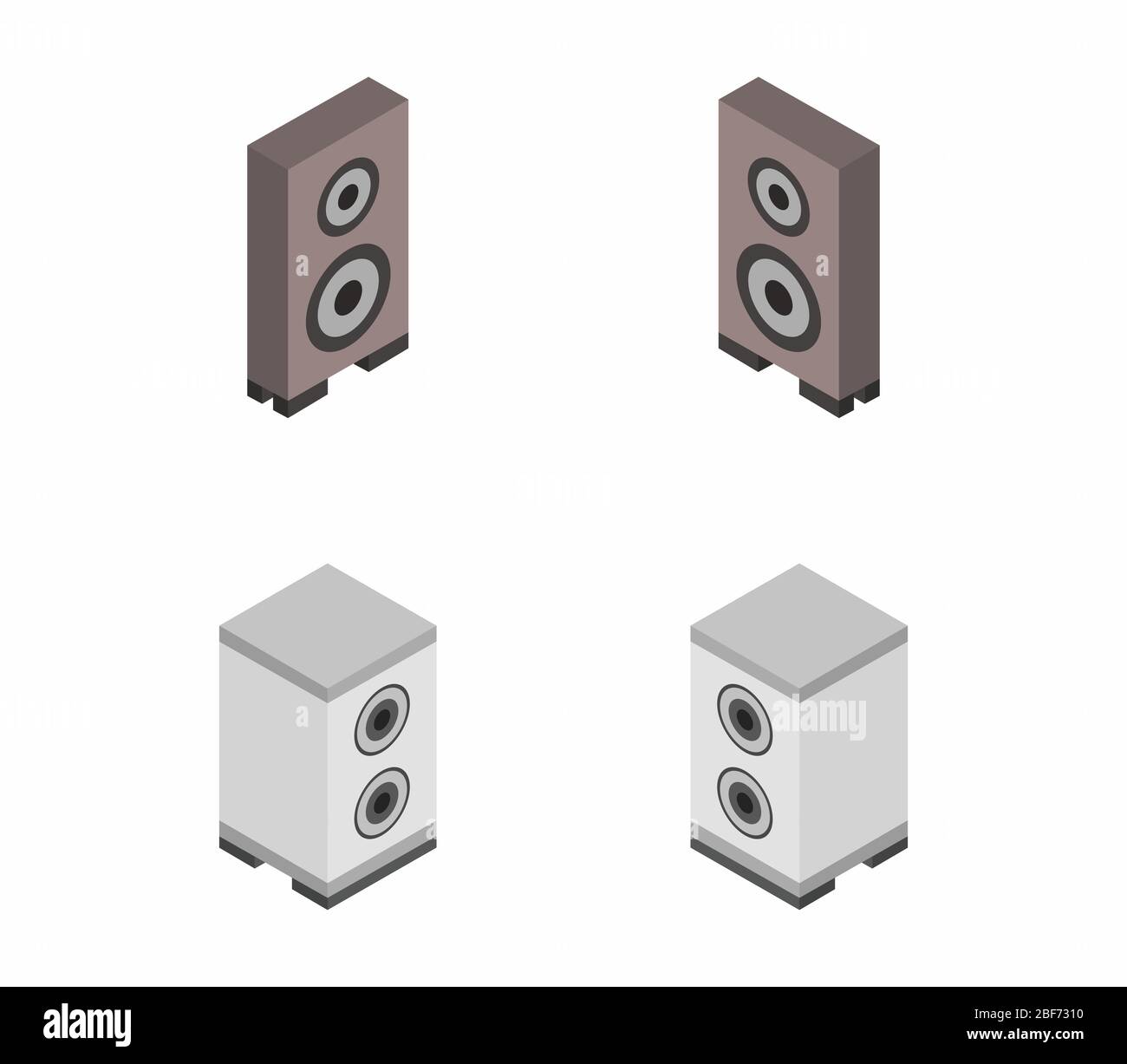 isometric woofer icon illustrated in vector on white background Stock Vector