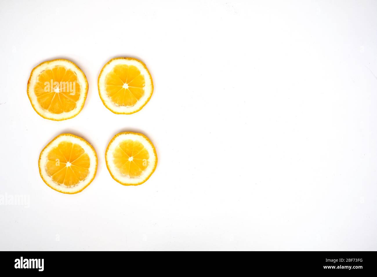 Composition with ripe lemons on white background Stock Photo