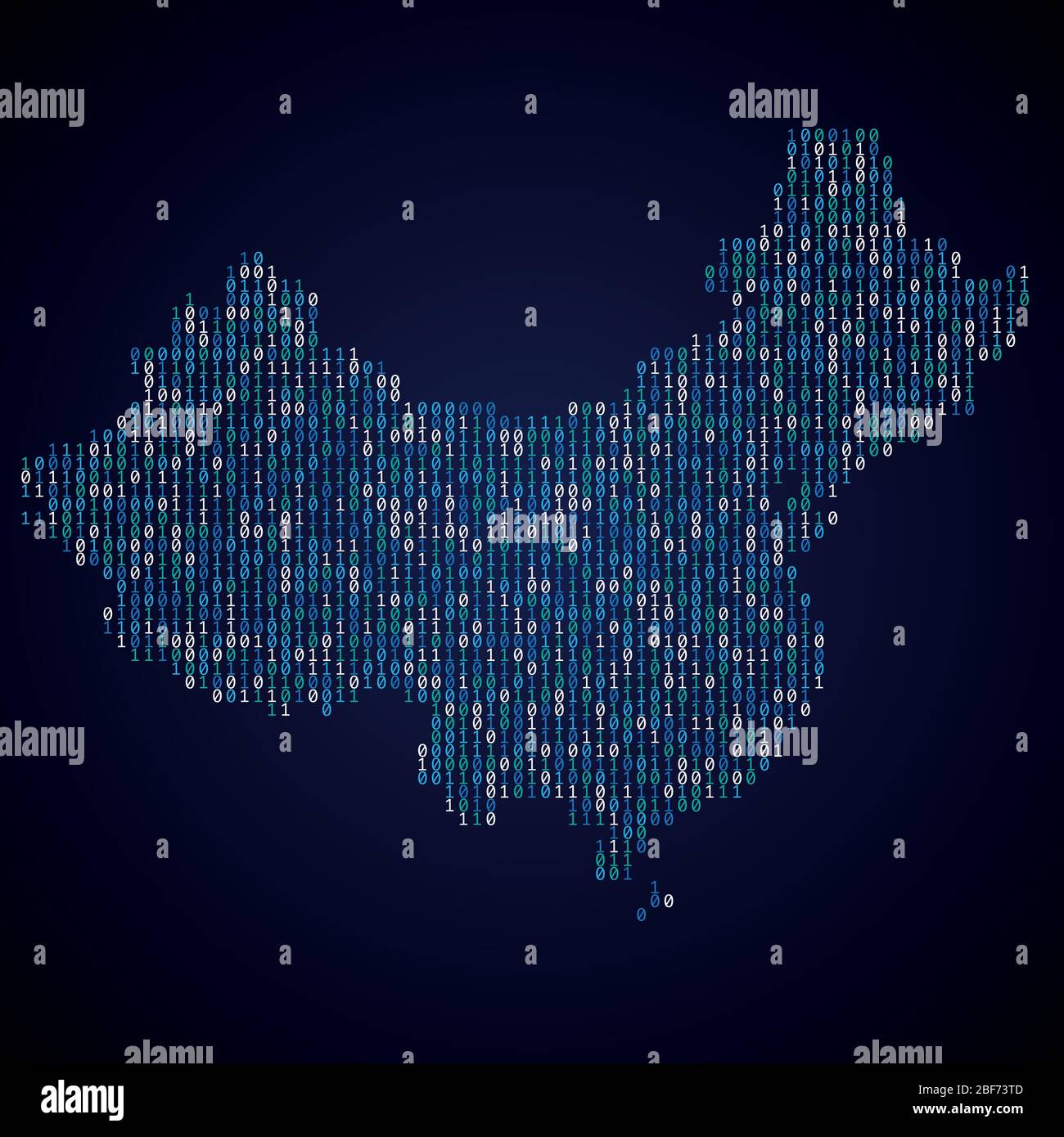 China country map made from digital binary code Stock Vector Image & Art Alamy