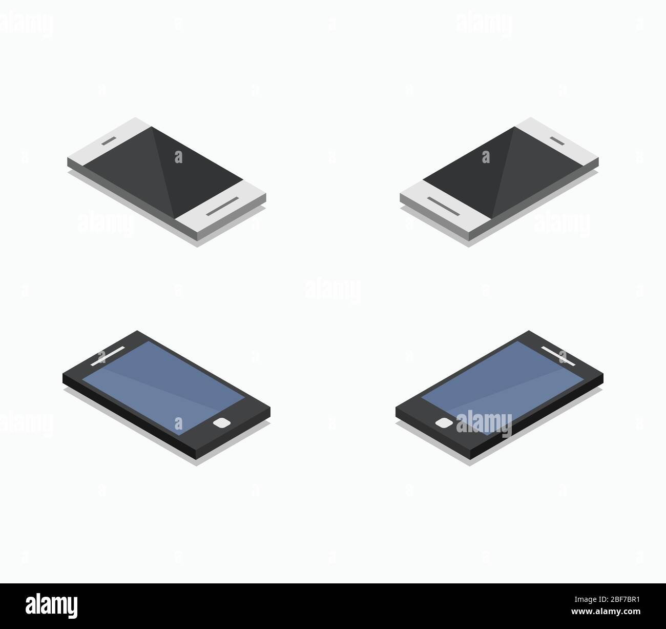 isometric smarthphone icon illustrated in vector on white background ...