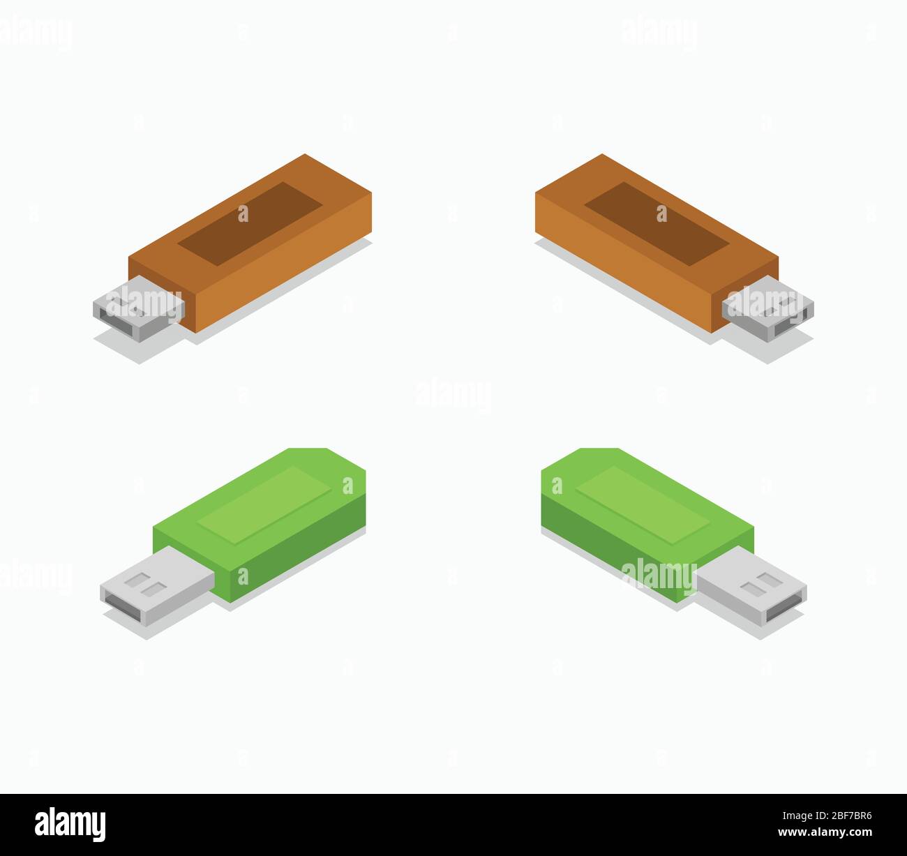 isometric usb icon illustrated in vector on white background Stock Vector