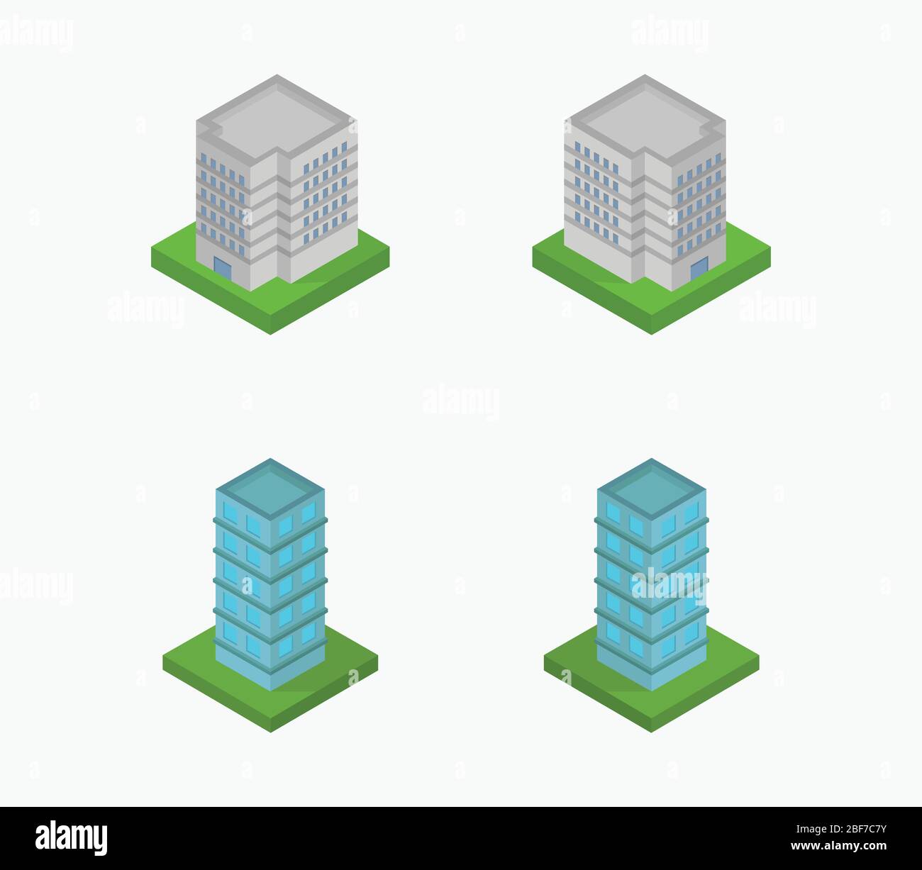 isometric skyscraper icon illustrated in vector on white background Stock Vector