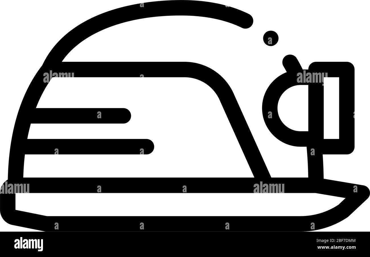 safety helmet with flashlight icon vector outline illustration Stock