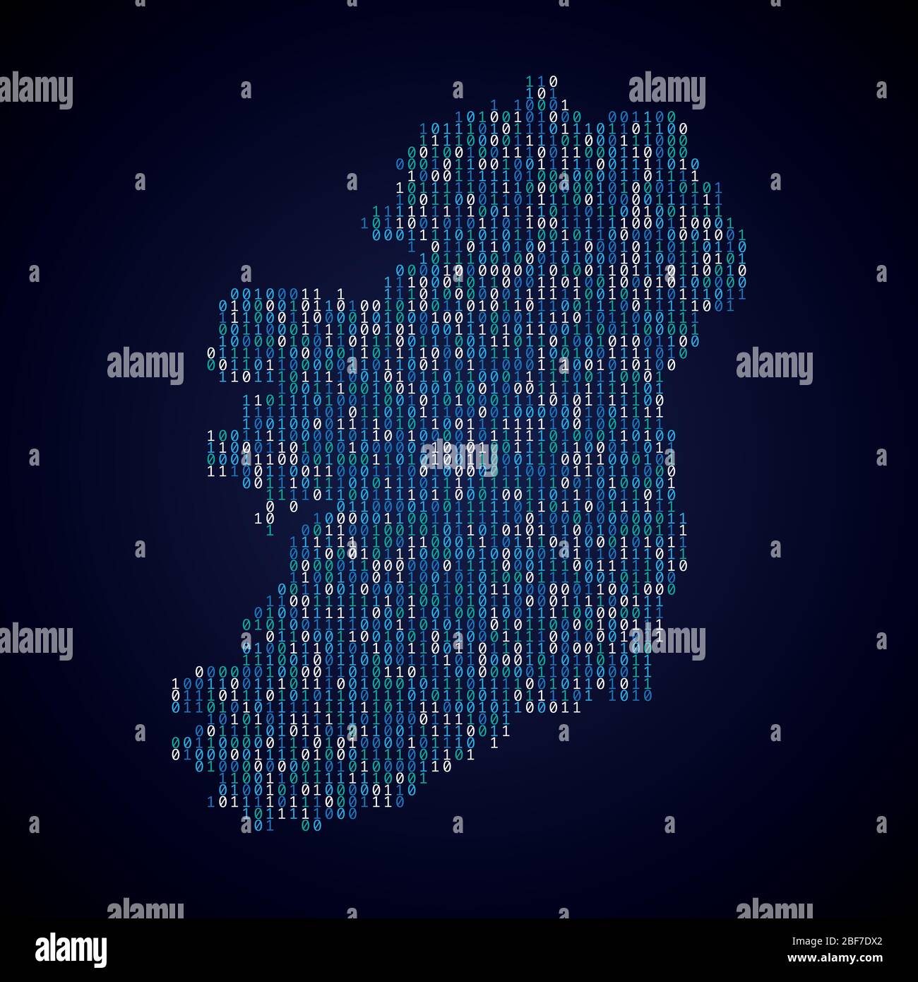Ireland country map made from digital binary code Stock Vector Image ...