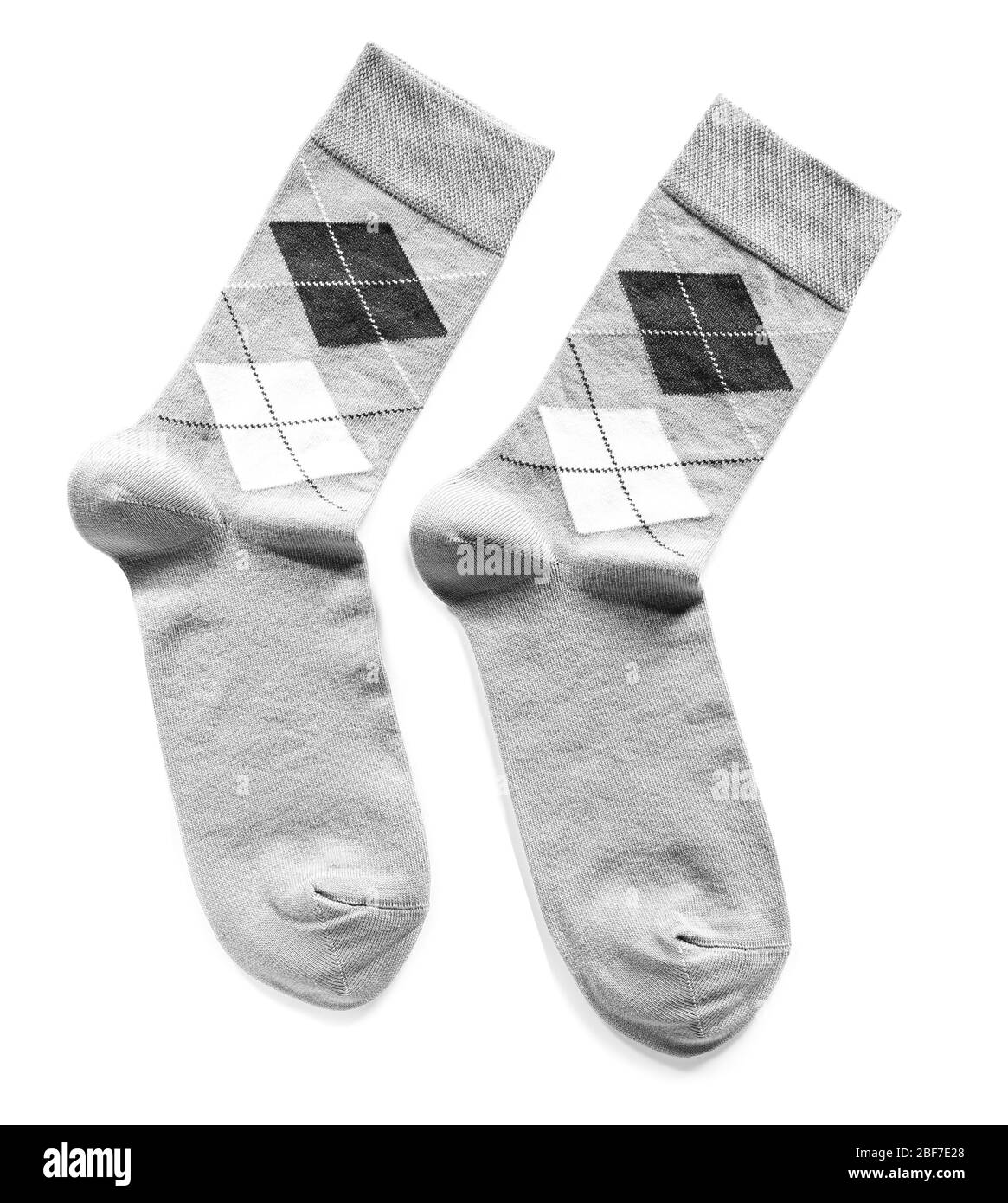 Cotton socks on white background Stock Photo Alamy