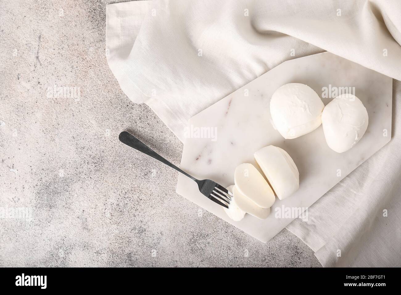 Mozzarella Cheese On Light Background Stock Photo Alamy
