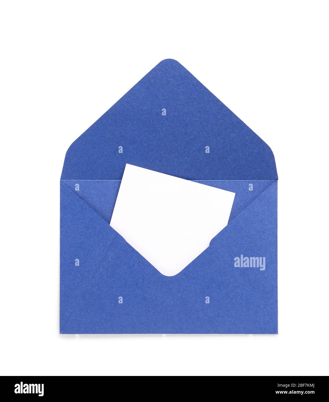 Envelope with blank paper on white background Stock Photo - Alamy