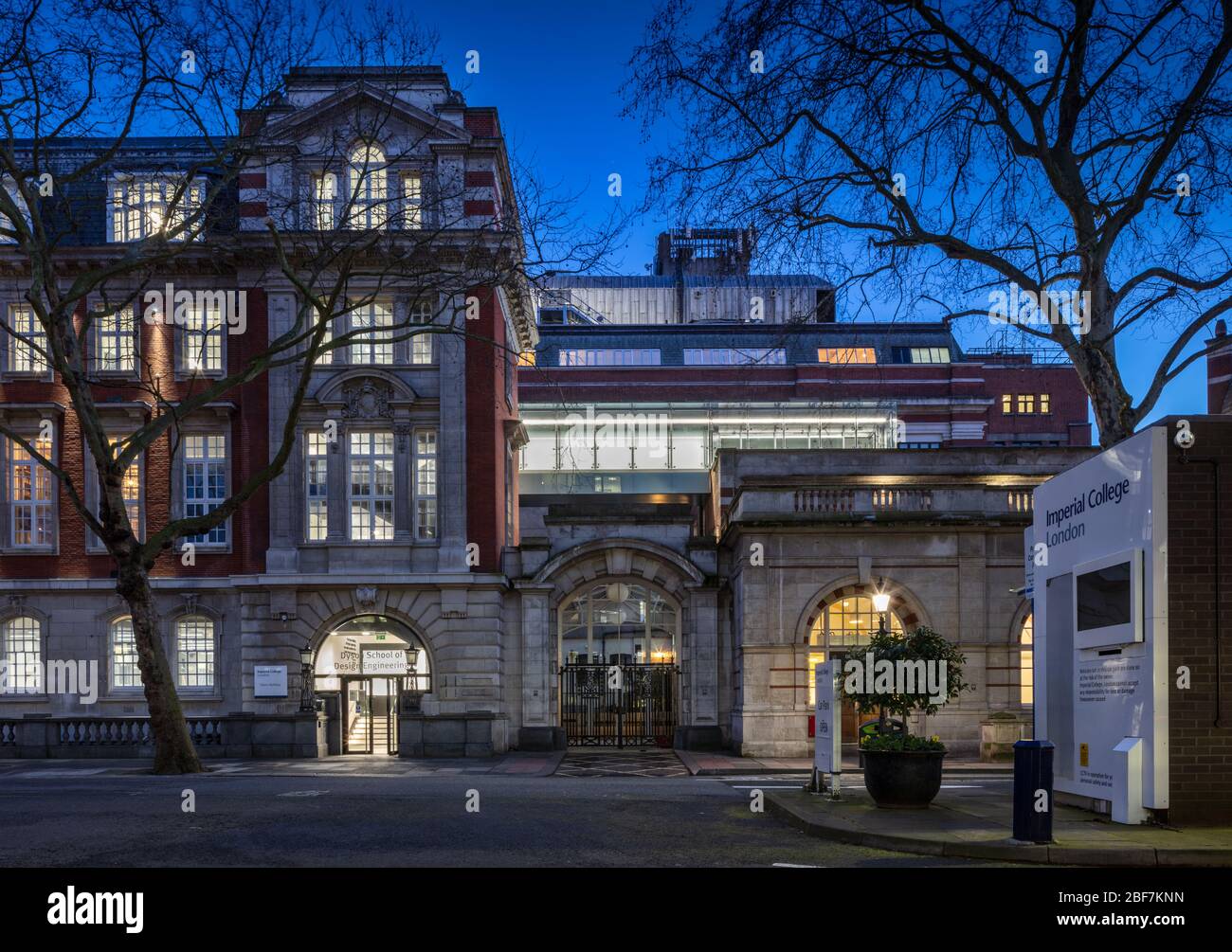 Glass link bridge at the Dyson School of Design Engineering, Imperial College London. Stock Photo