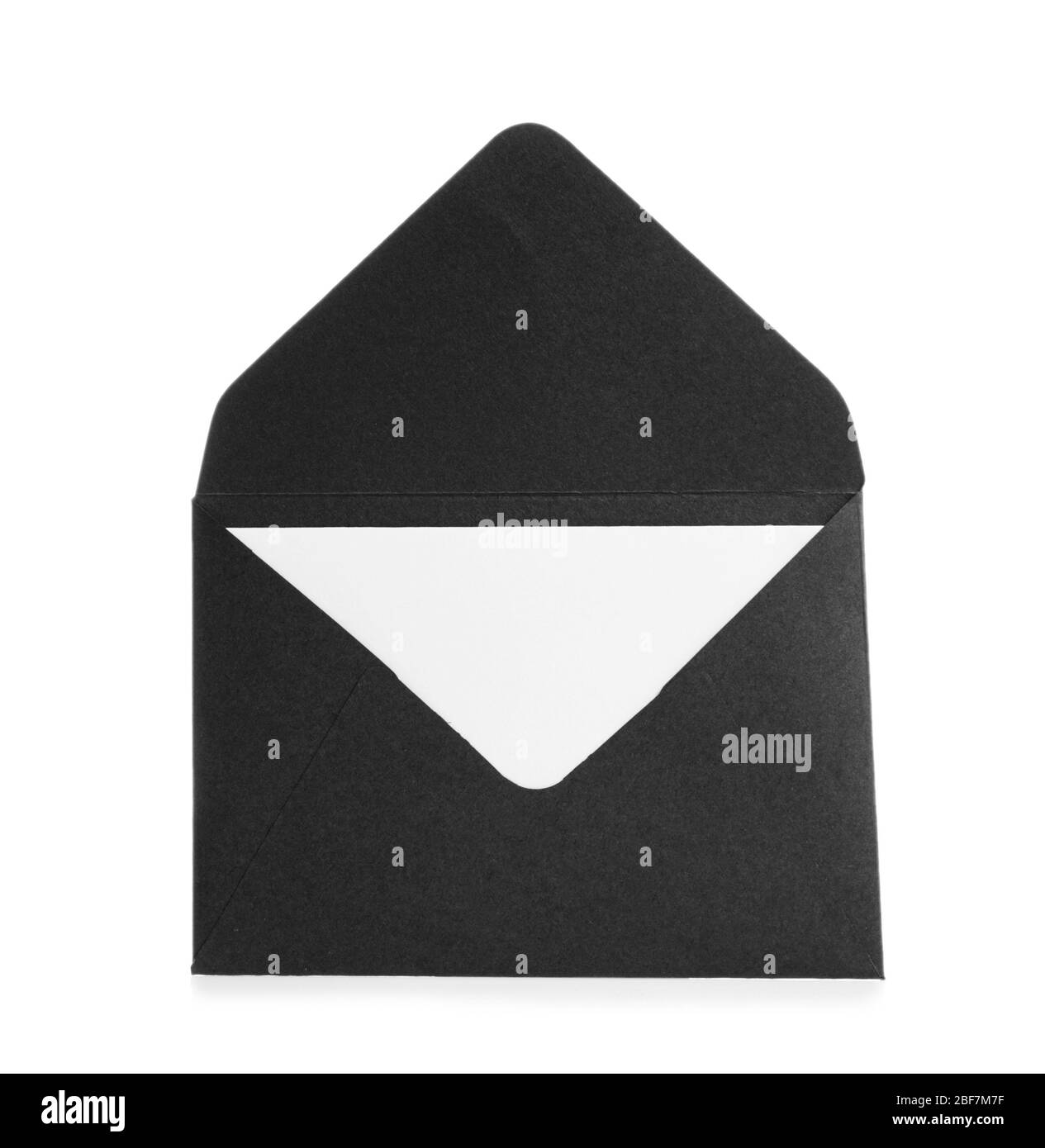 Paper envelope with card on white background Stock Photo Alamy
