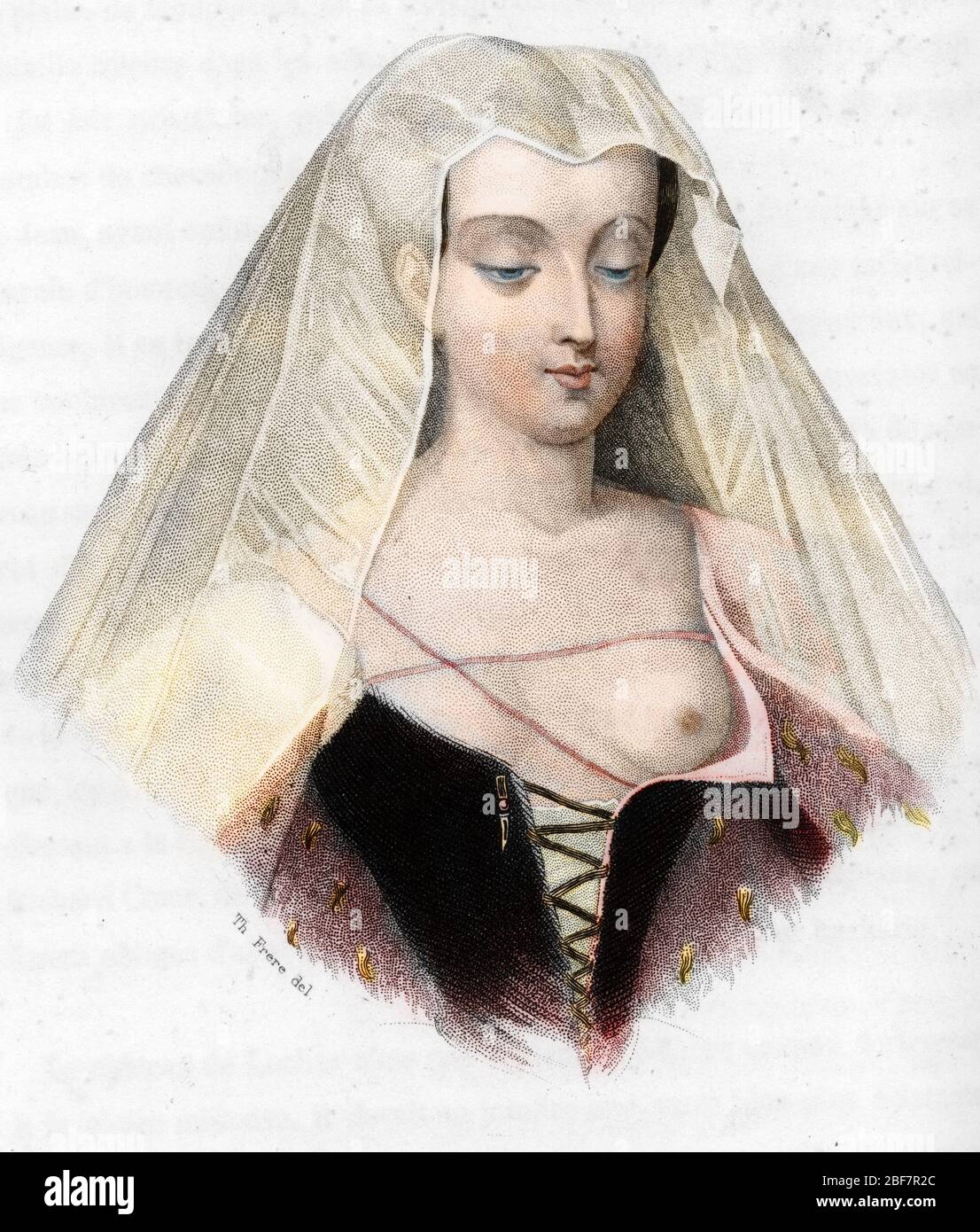 Portrait d'Agnes Sorel (1422-1450) (dame de Beaute sur Marne) (Beaute-sur-Marne), favorite du roi Charles VII (1422-1461)' (Portrait of Agnes Sorel fa Stock Photo
