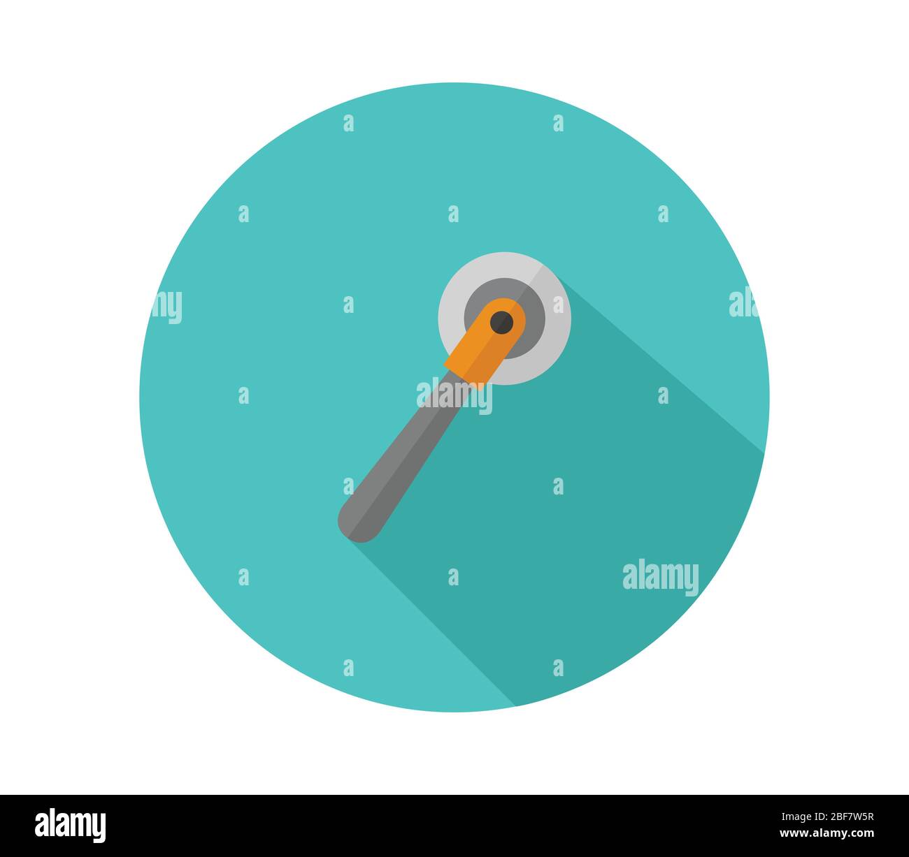 pizza cutter icon illustrated in vector on white background Stock Vector