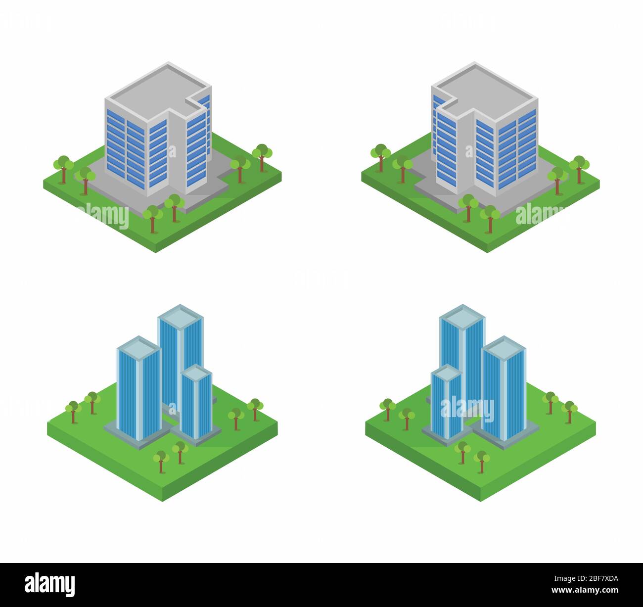 isometric office icon illustrated in vector on white background Stock Vector