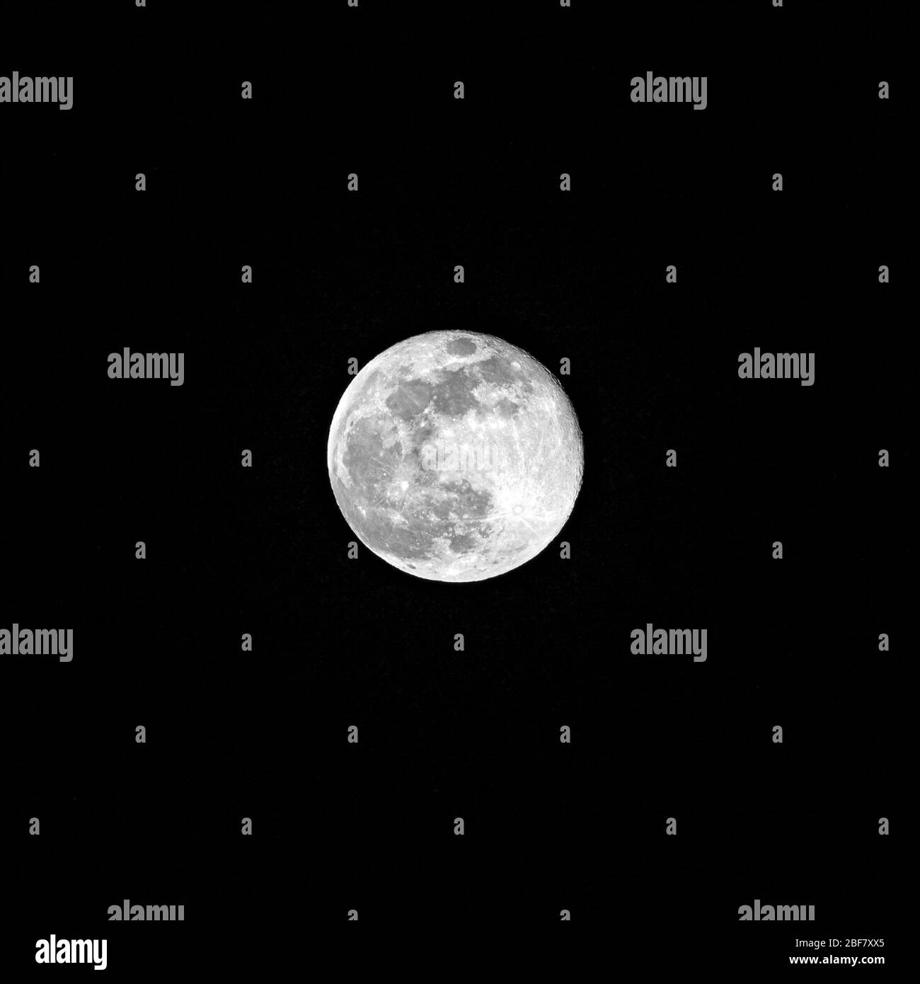 bright full moon in the black sky without stars Stock Photo - Alamy