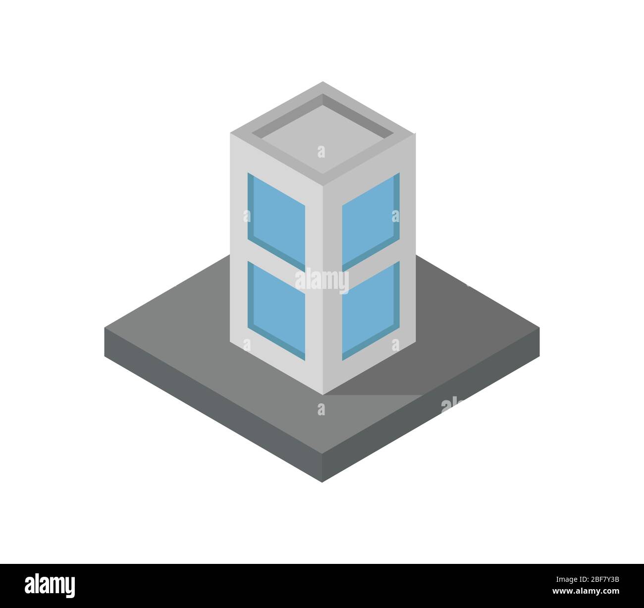 isometric skyscraper icon illustrated in vector on white background Stock Vector
