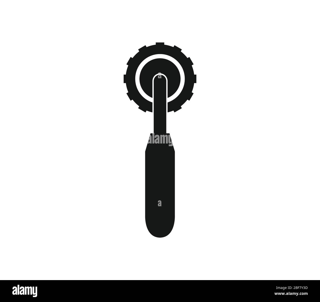 pizza cutter icon illustrated in vector on white background Stock Vector