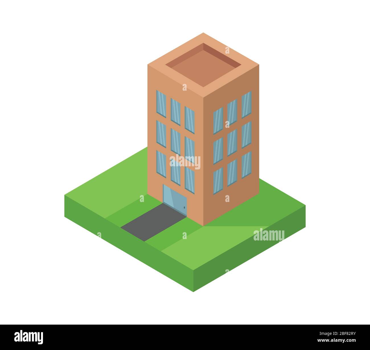 isometric skyscraper icon illustrated in vector on white background Stock Vector