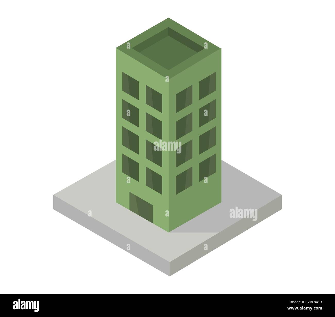 isometric skyscraper icon illustrated in vector on white background Stock Vector