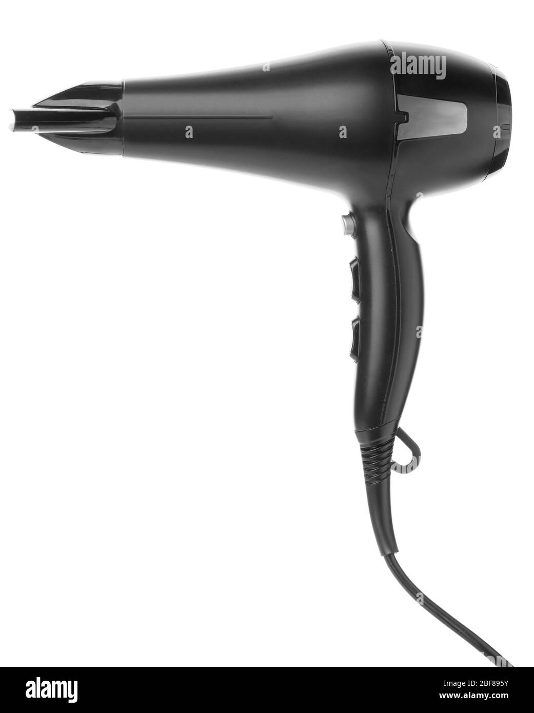 Modern hair dryer on white background Stock Photo Alamy