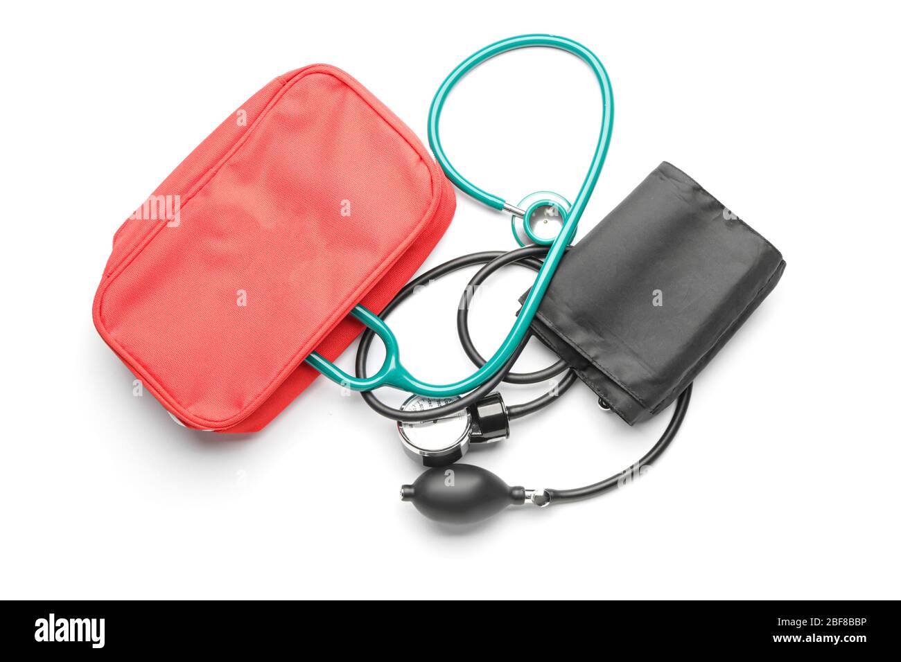 First aid kit on white background Stock Photo - Alamy