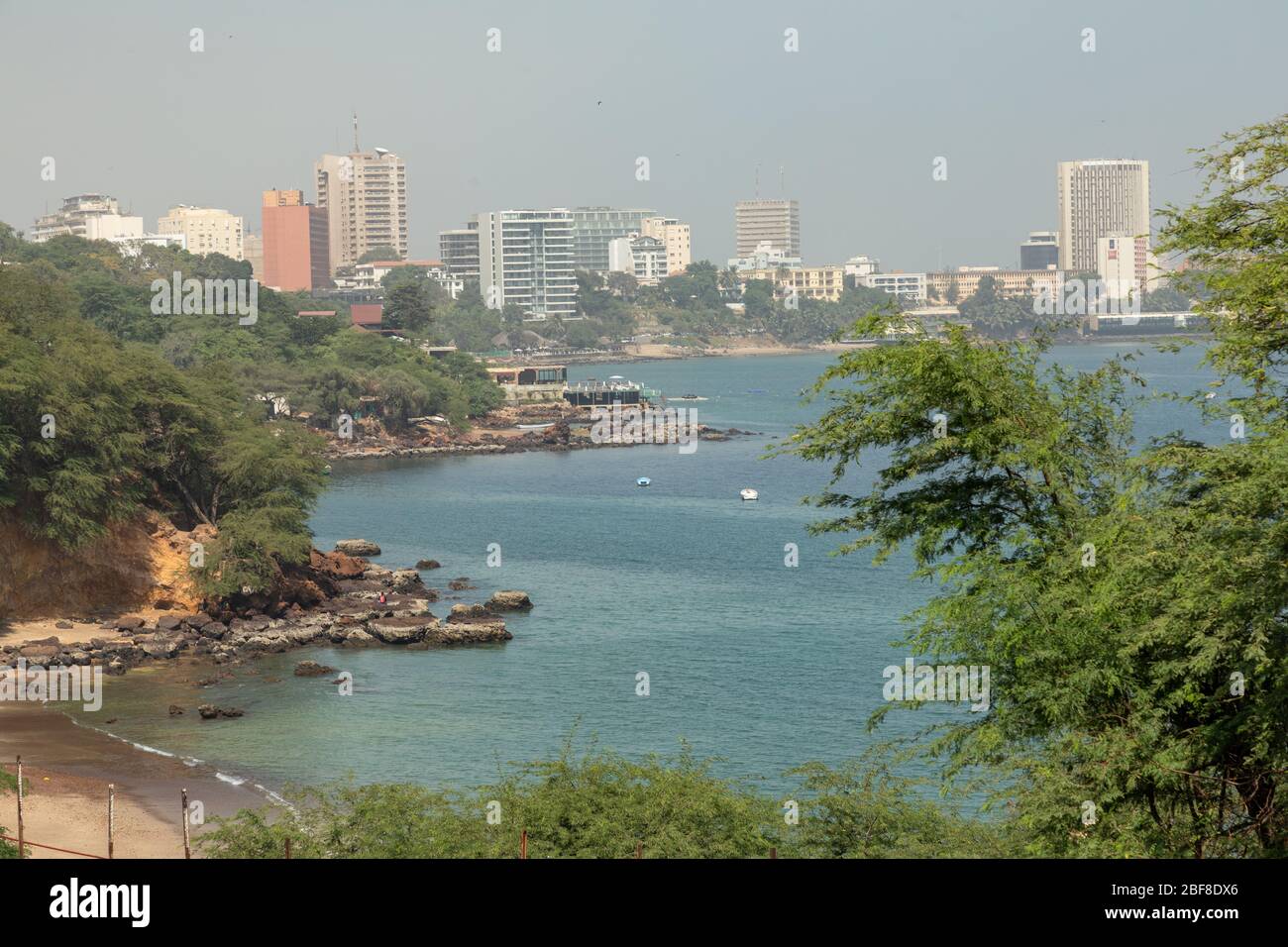 Dakar coastline, beach and vegetation. Dakar. Senegal. West Africa. Stock Photo