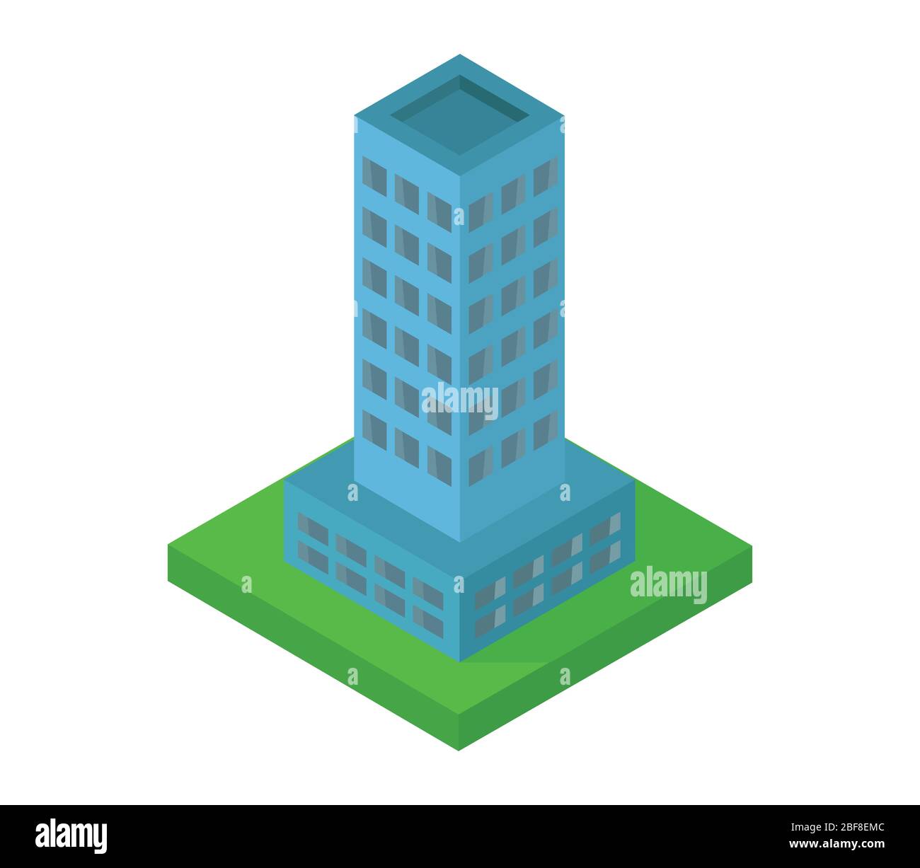 isometric skyscraper icon illustrated in vector on white background Stock Vector