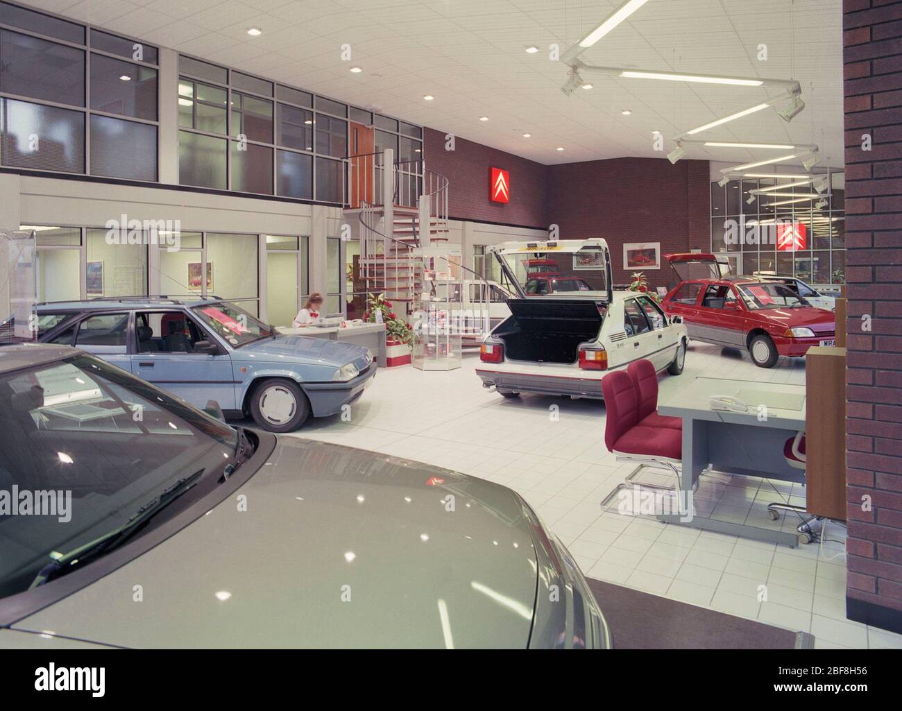 1989, Citroen car dealership, Rotherham, Northern England, UK Stock