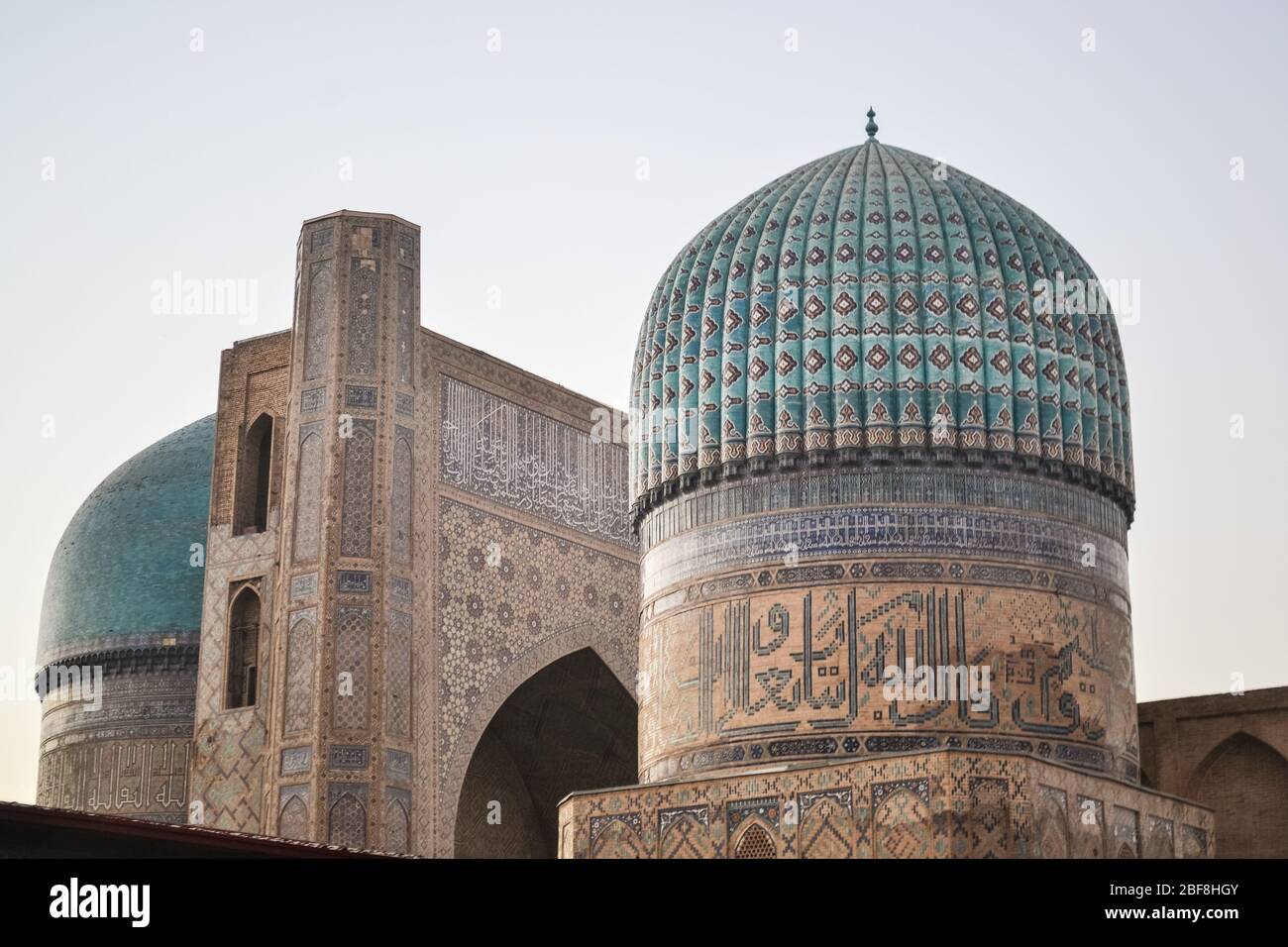 Samarkand, Uzbekistan, Bibi Khanym Mosque Minarets Dome Stock Photo - Alamy