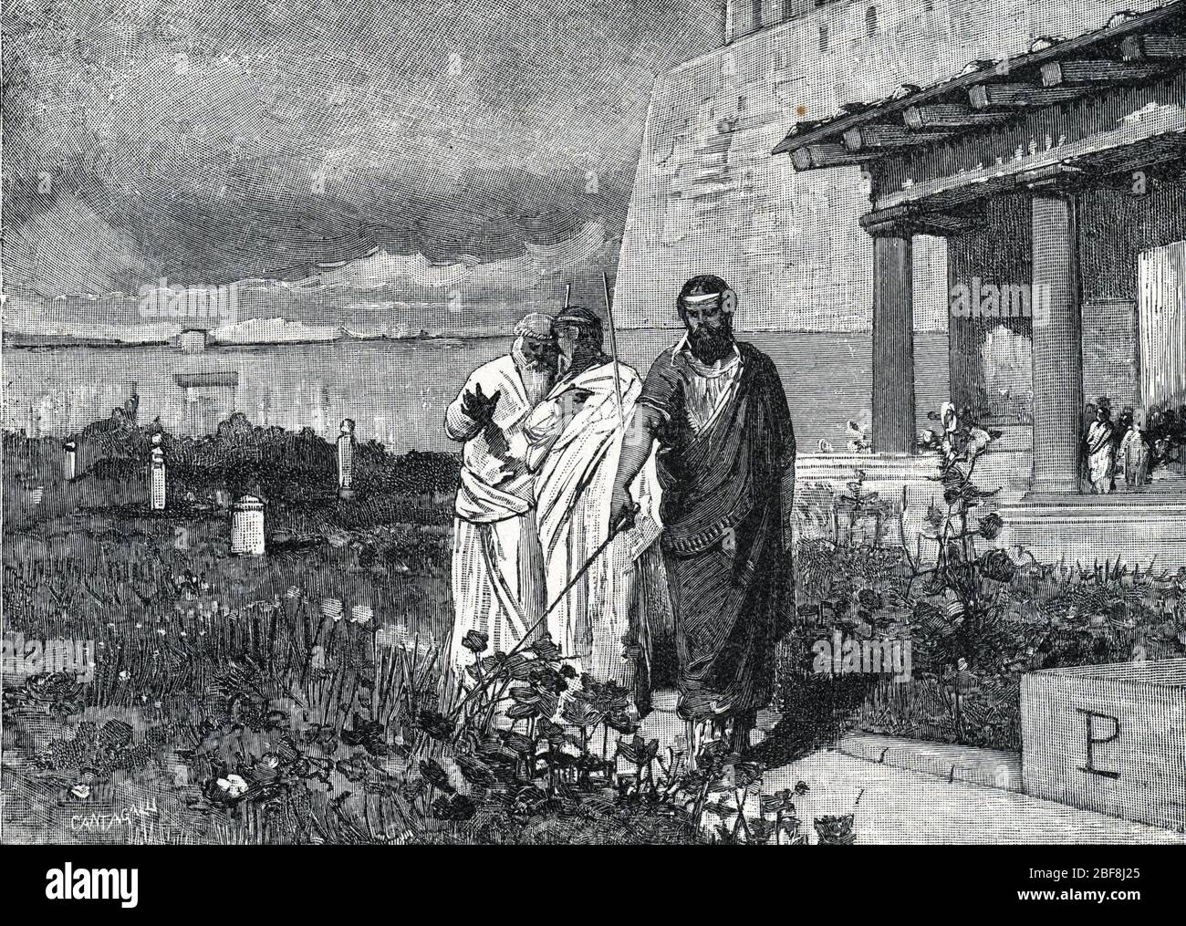 Rome antique : 'Tarquin le superbe et son fils Sextus Tarquin (mort en 509 avant JC) l'envoyant a Gabies pour prendre le pouvoir' (Lucius Tarquinius S Stock Photo