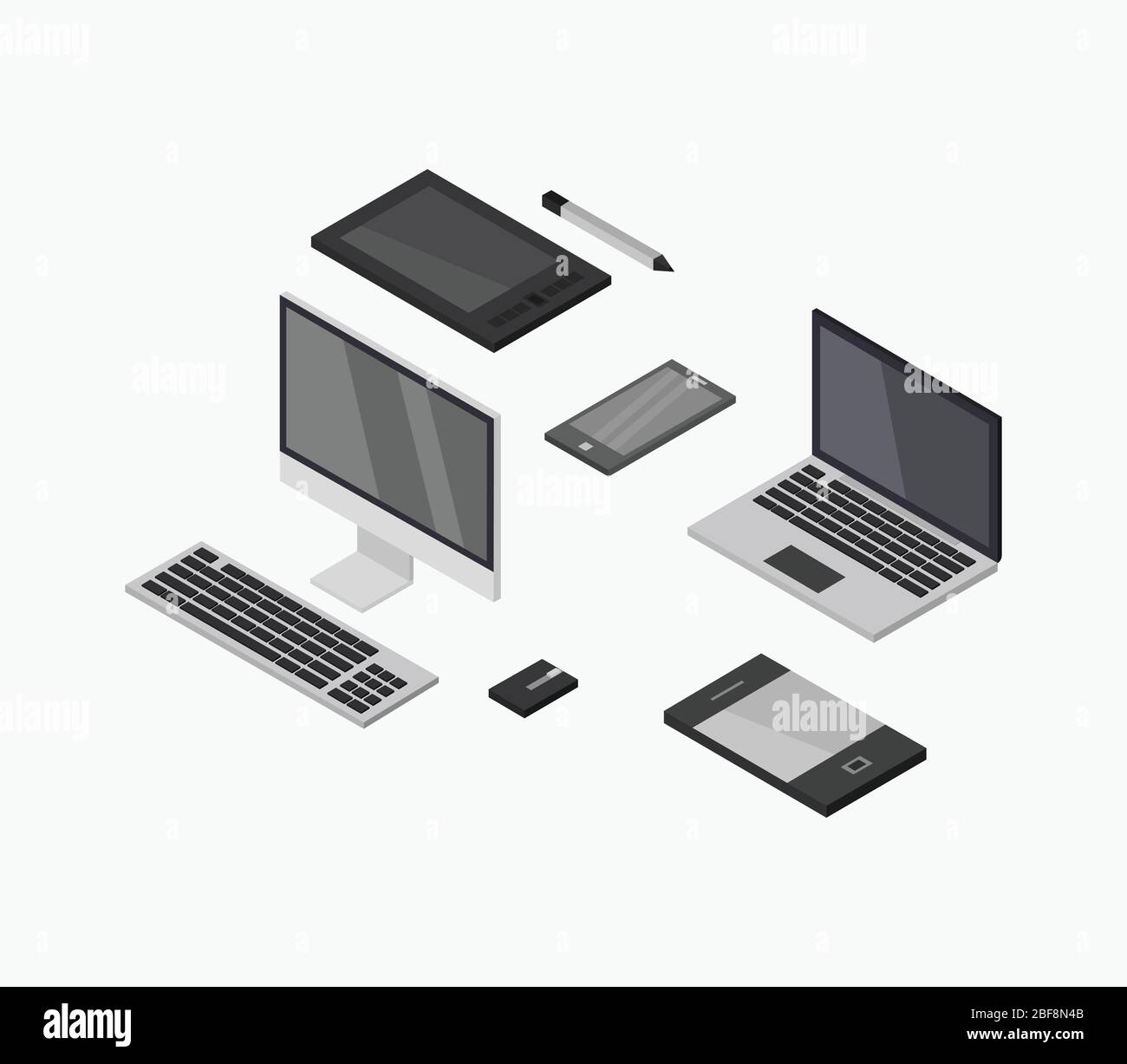 digital objects icon illustrated in vector on white background Stock Vector