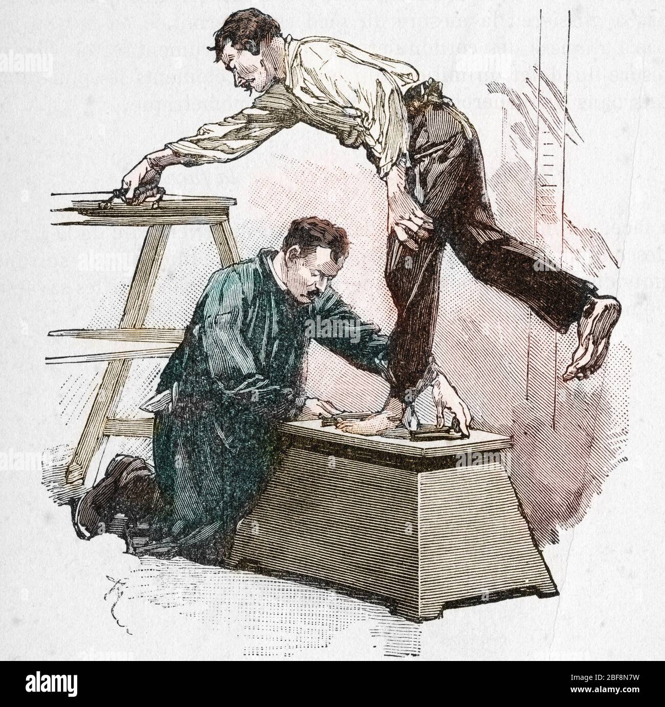 Bertillonage (systeme Bertillon ou anthropometrie judiciaire) technique criminalistique mise au point par le Francais Alphonse Bertillon (1853-1914) e Stock Photo