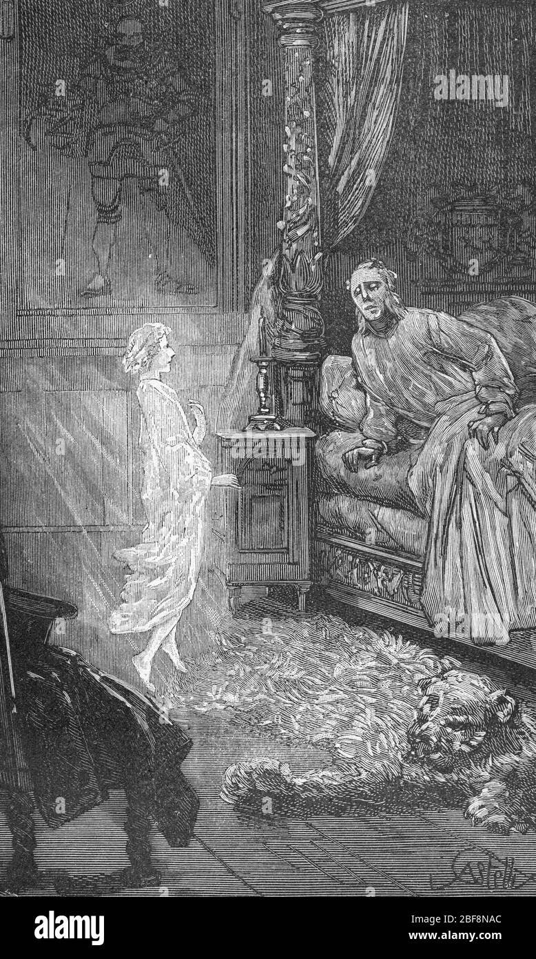 Apparition a Robert Stewart vicomte Castlereagh (1769-1822) de l'enfant brillant, fantome d'un enfant tue par sa mere, a fin du 18eme siecle (The ghos Stock Photo