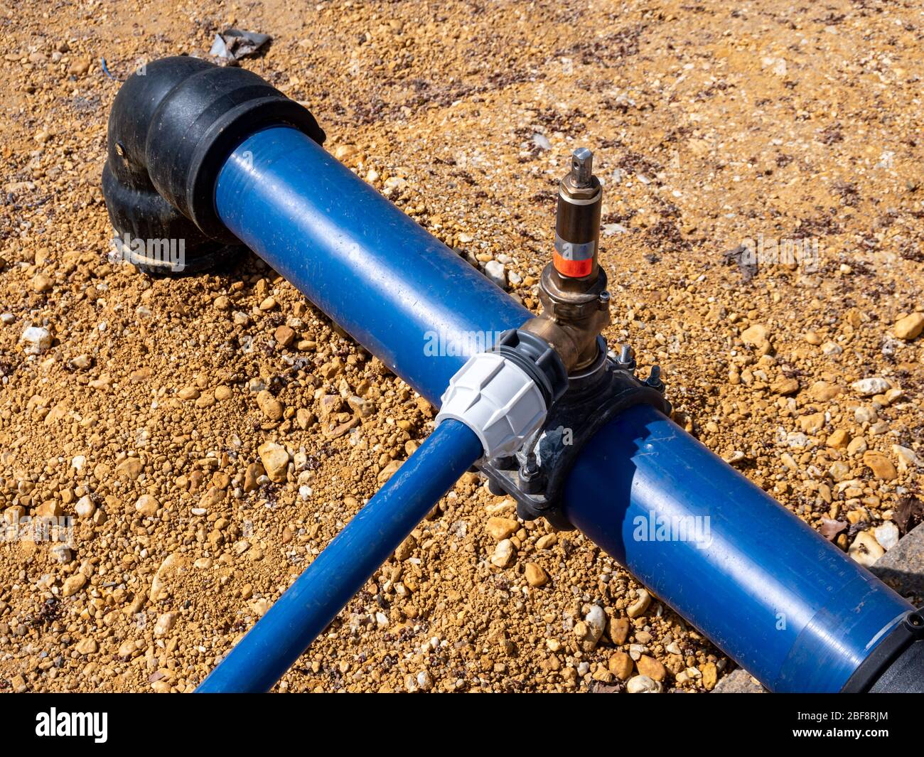 New water pipe after water pipe break civil engineering Stock Photo Alamy