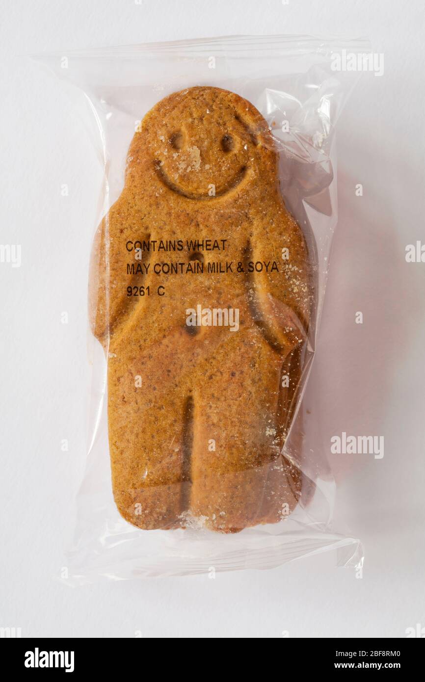 Snack pack of Hill Biscuits Gingerbread Men isolated on white