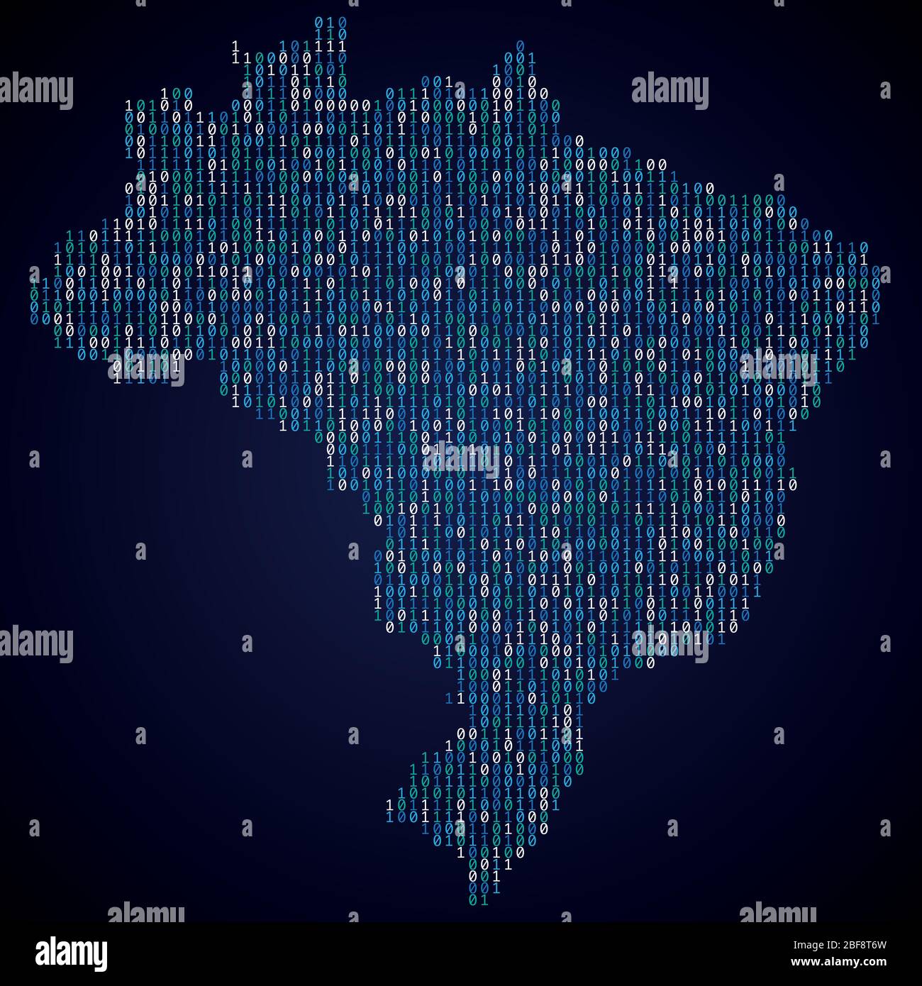 Brazil country map made from digital binary code Stock Vector Image