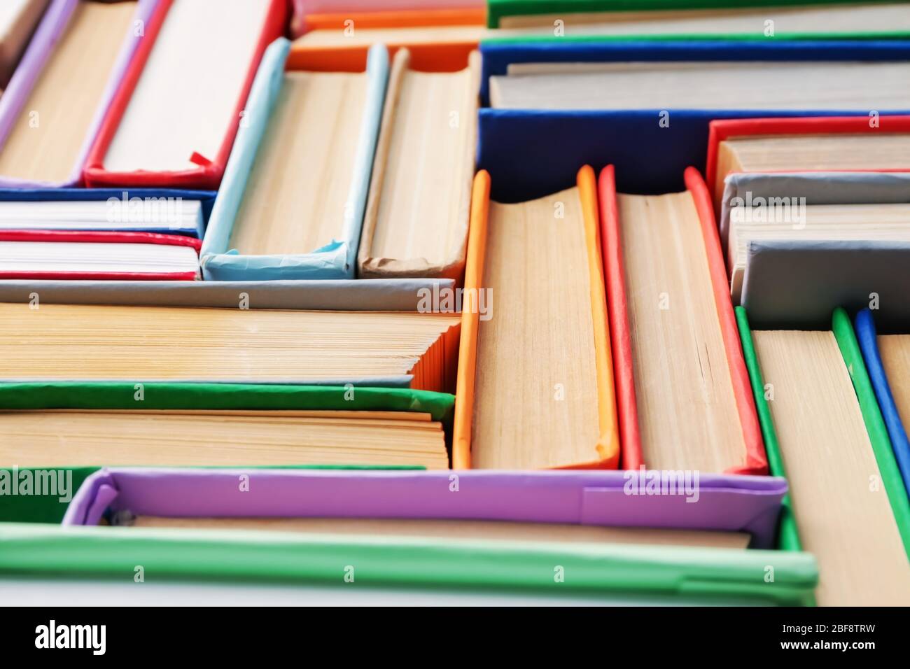 Many different books, closeup view Stock Photo
