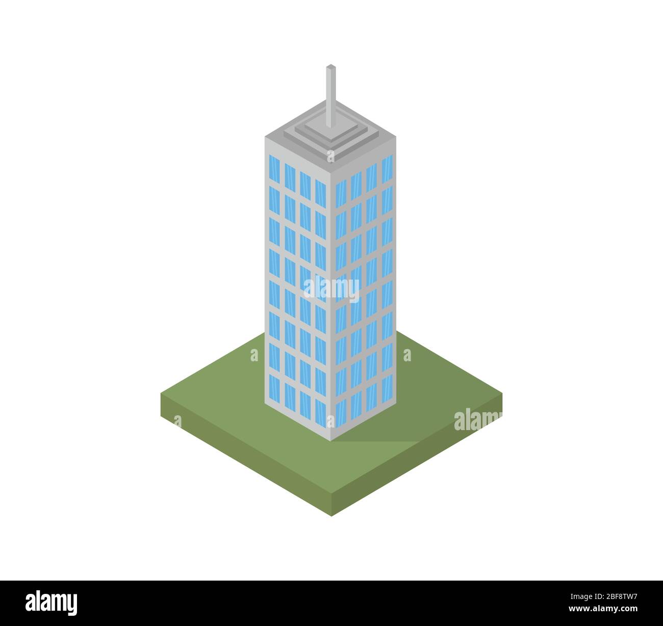 isometric skyscraper icon illustrated in vector on white background Stock Vector