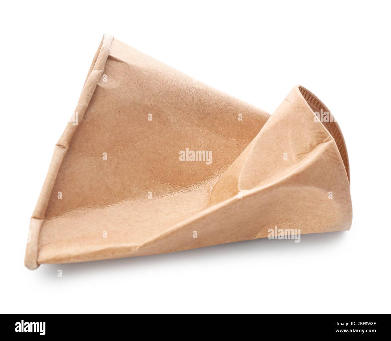 Crumpled paper cup on white background. Recycling concept Stock Photo ...