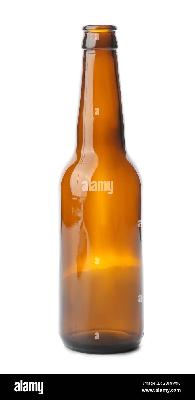 Glass bottle on white background. Recycling concept Stock Photo - Alamy