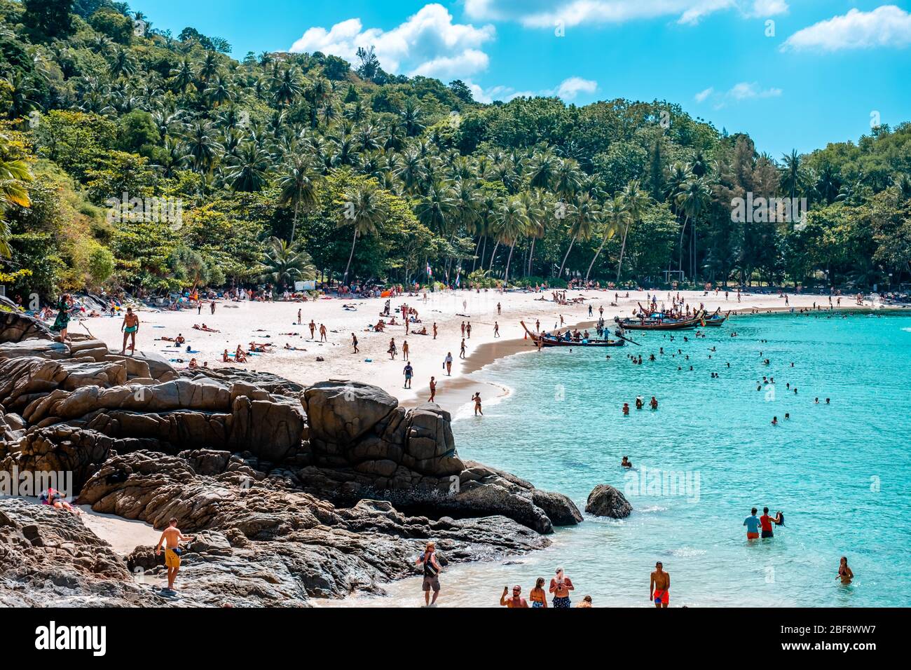 Freedom Beach, Phuket / Thailand - January 16, 2020: Freedom Beach is most popular bay in Phuket, Thailand Stock Photo