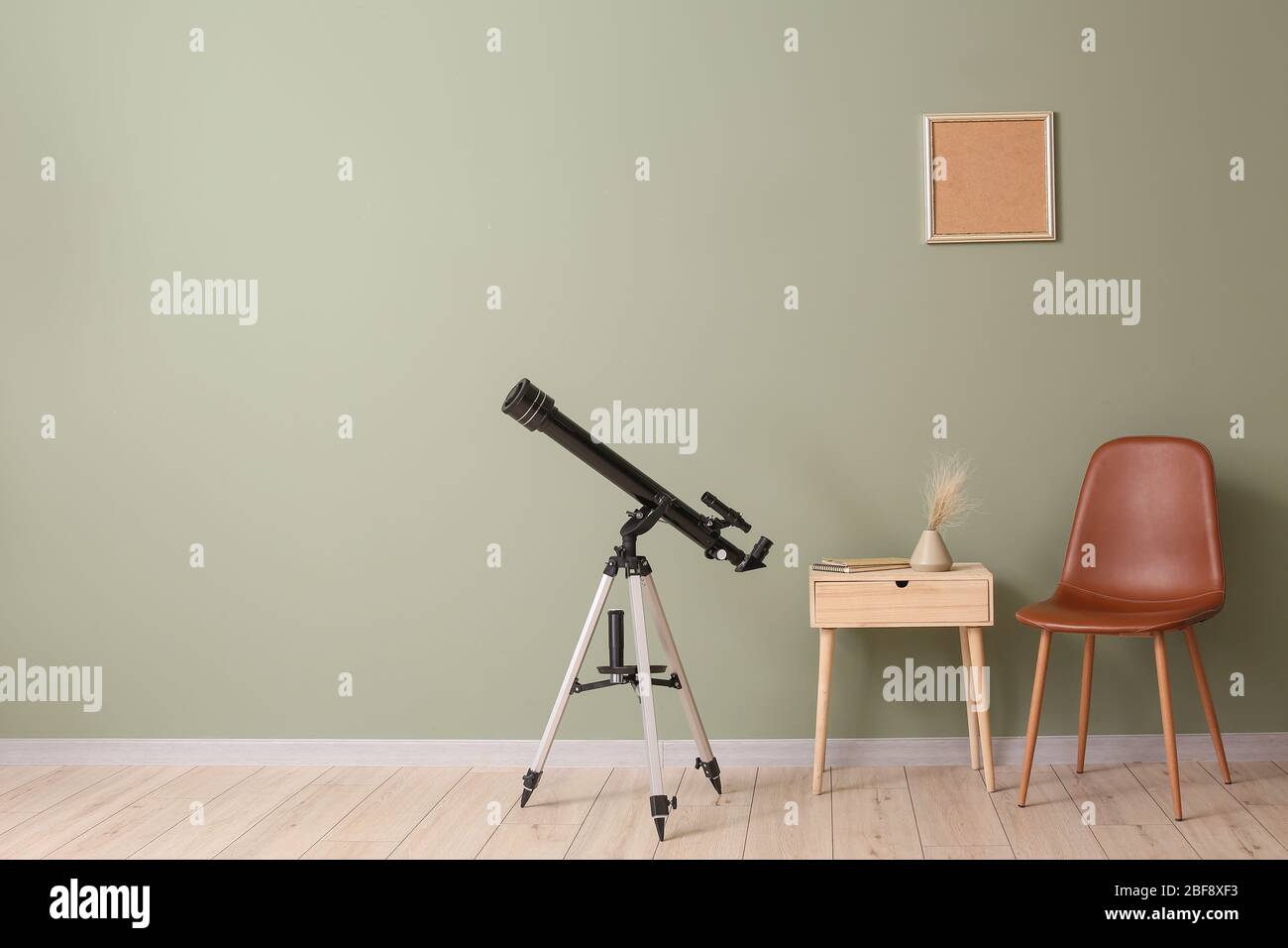 Interior of modern room with telescope Stock Photo - Alamy - Apartment With Telescope Access