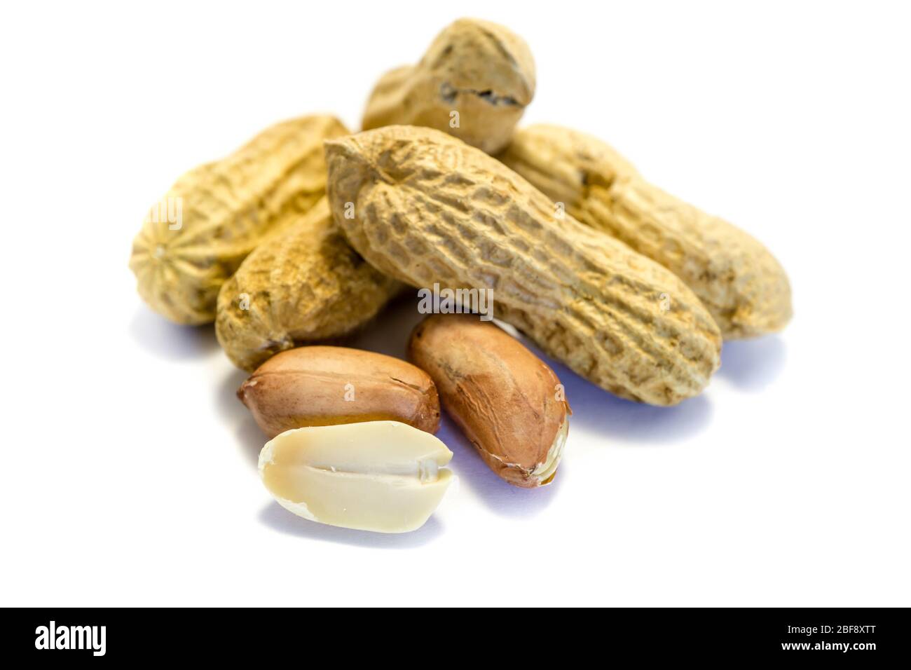 Peanuts isolated on a white background Stock Photo